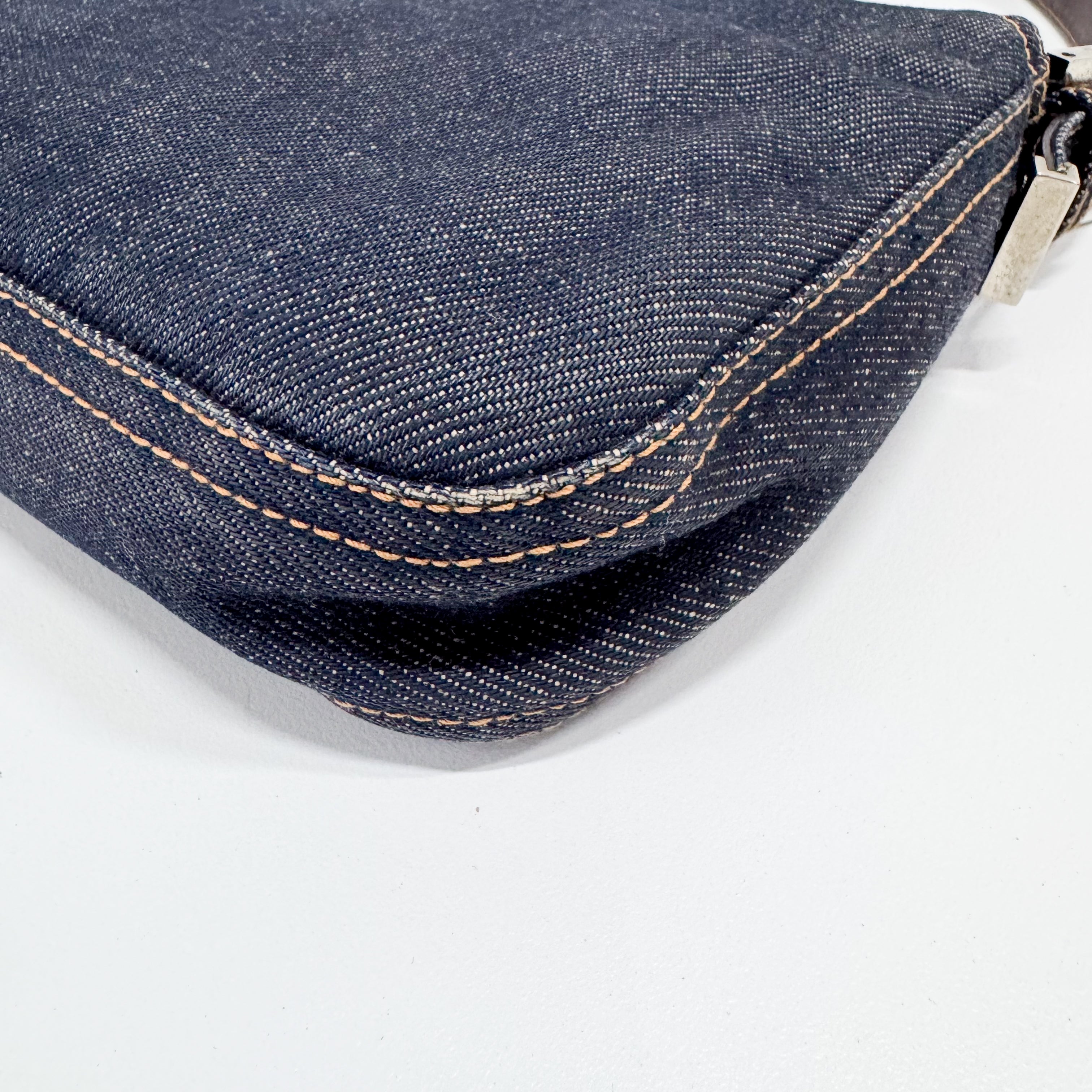 Baguette Denim Shoulder Bag