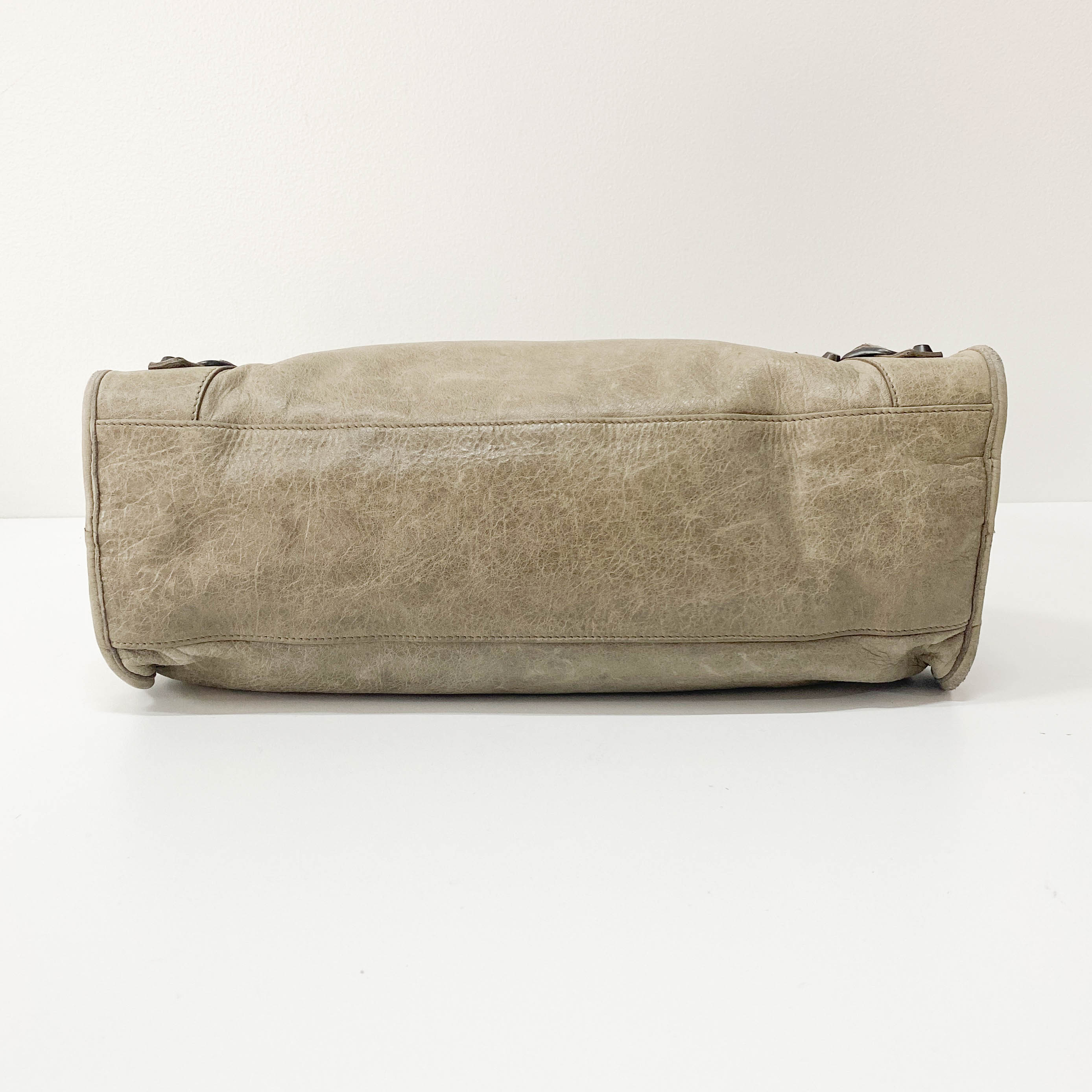 The City Grey Calfskin Leather Two Way Bag