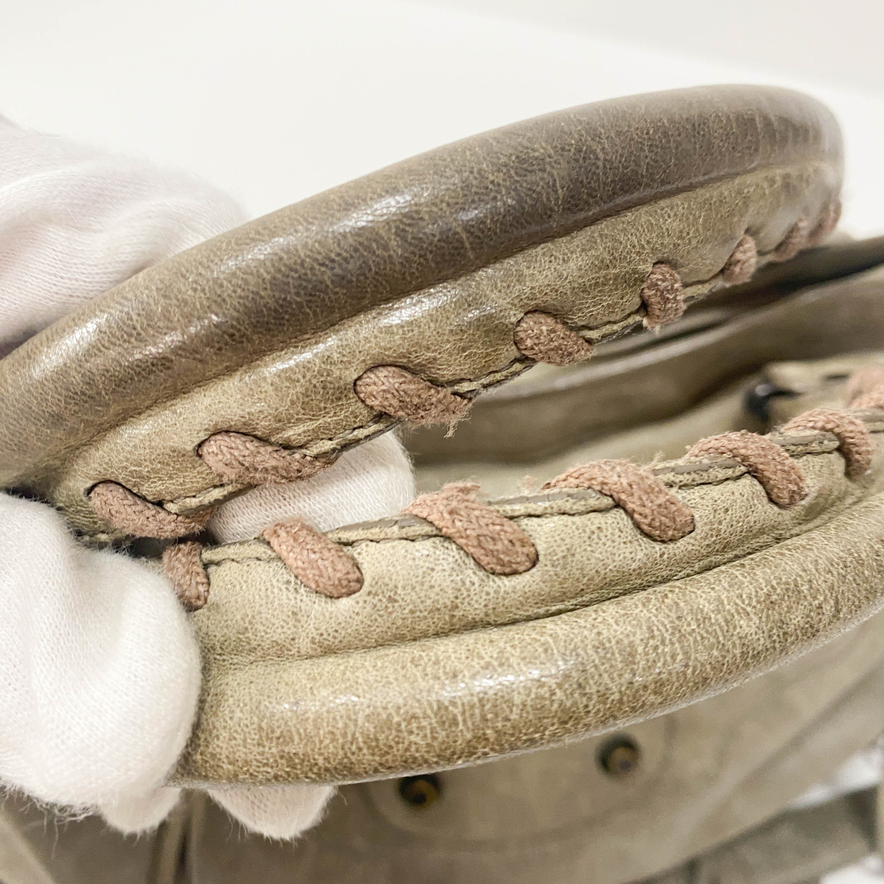 The City Grey Calfskin Leather Two Way Bag