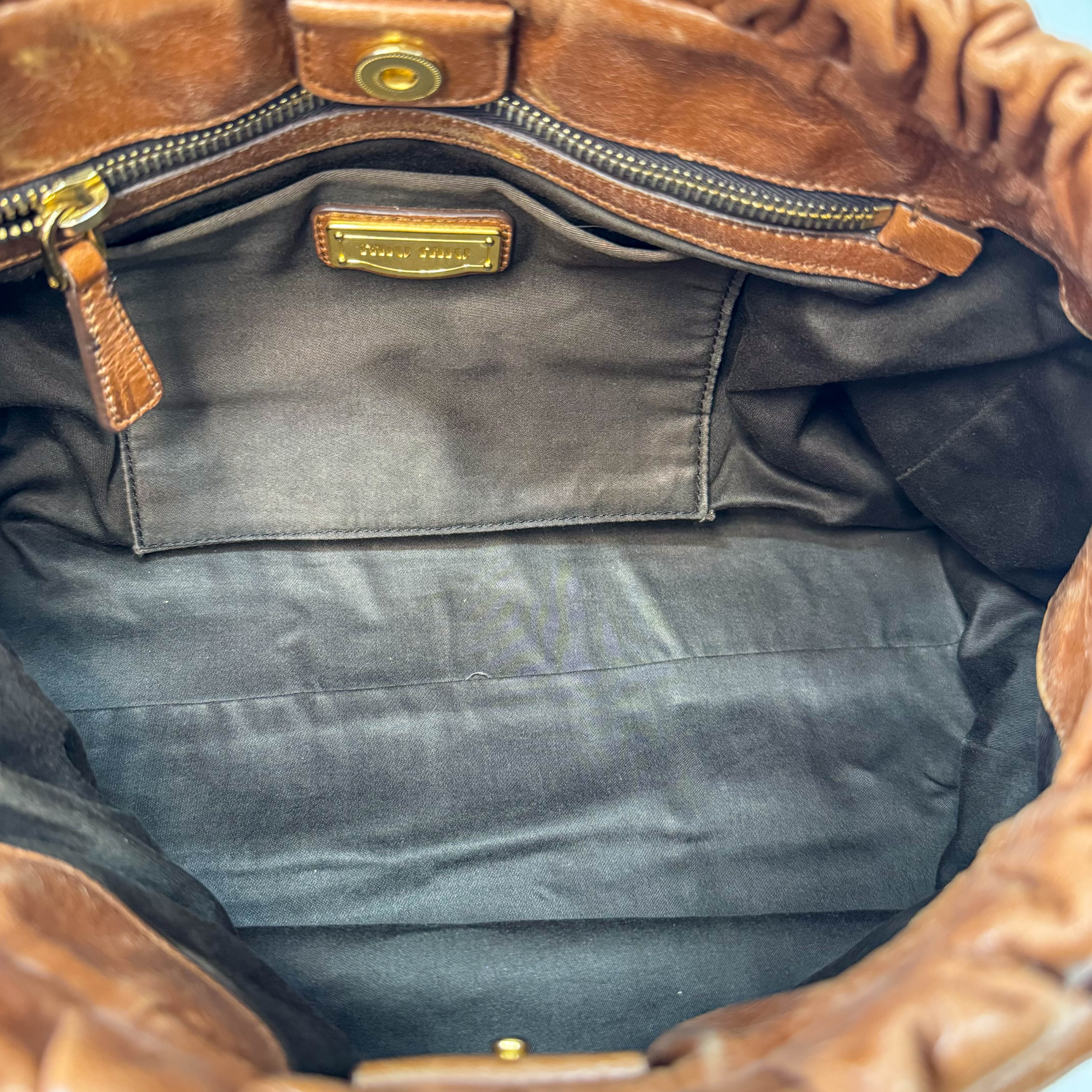 Vitello Bauletto Brown Leather Bag