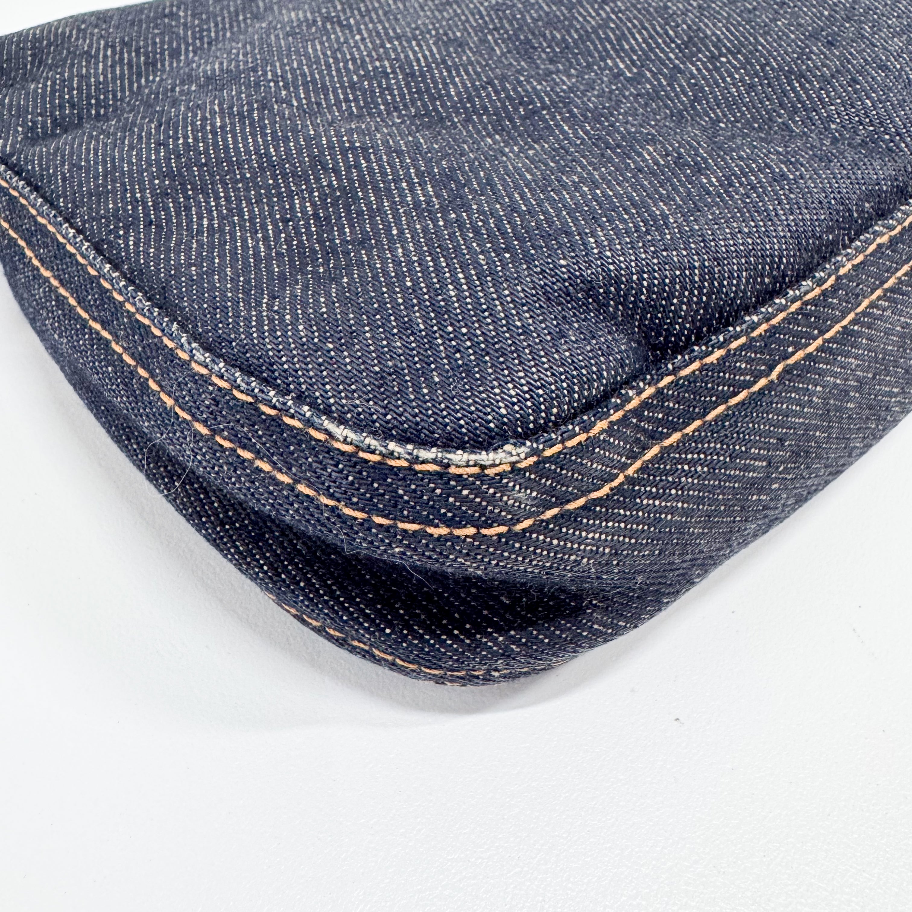 Baguette Denim Shoulder Bag