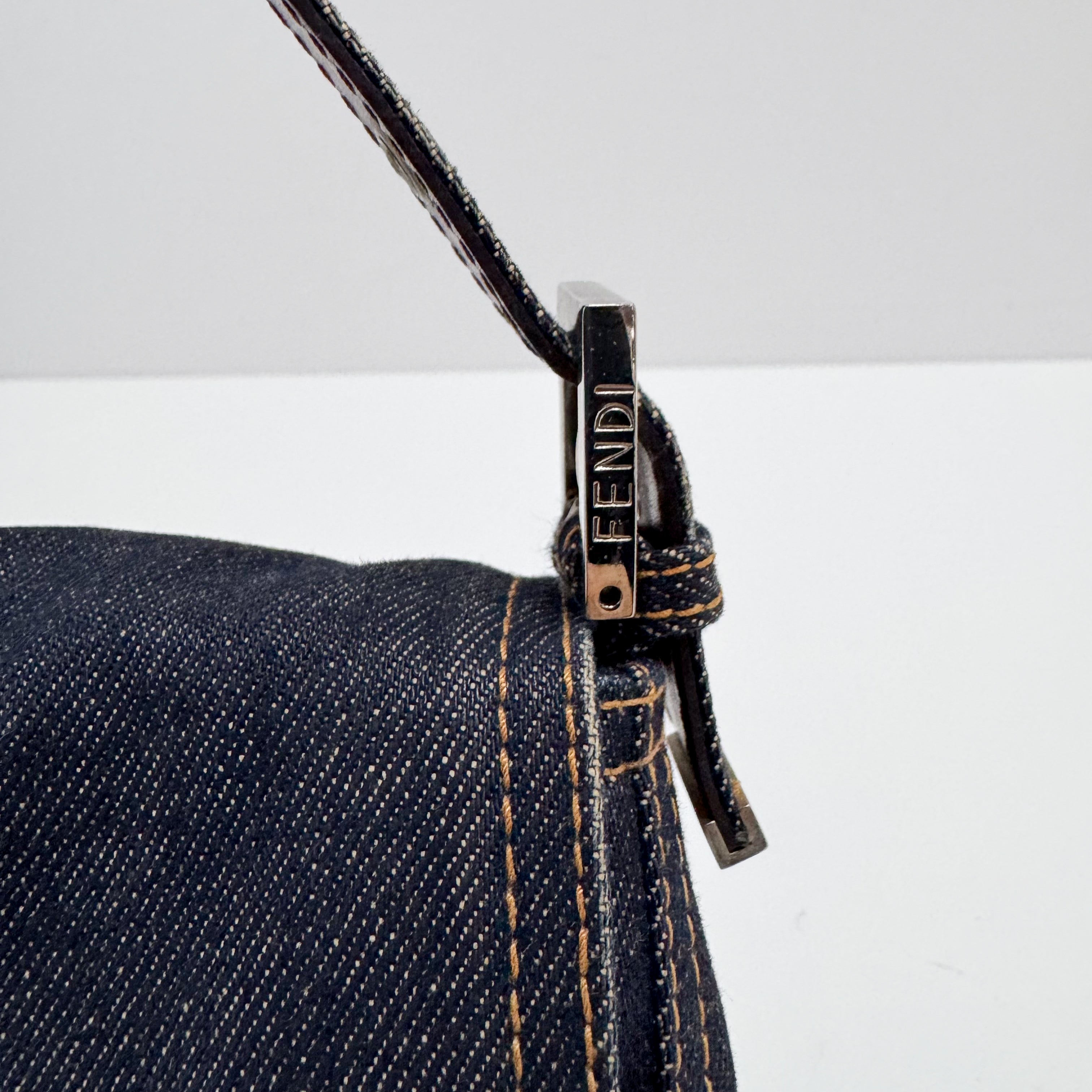 Baguette Denim Shoulder Bag