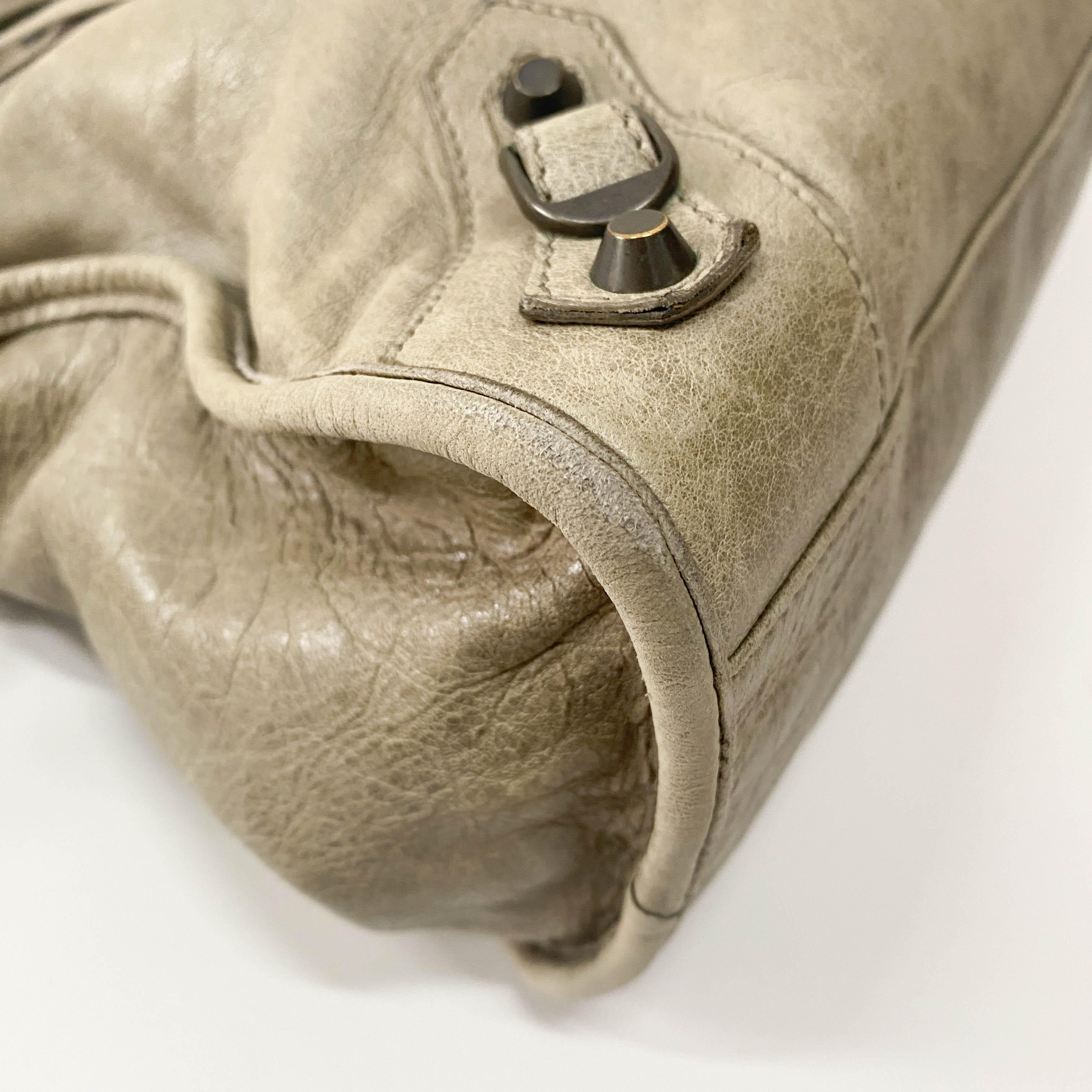 The City Grey Calfskin Leather Two Way Bag