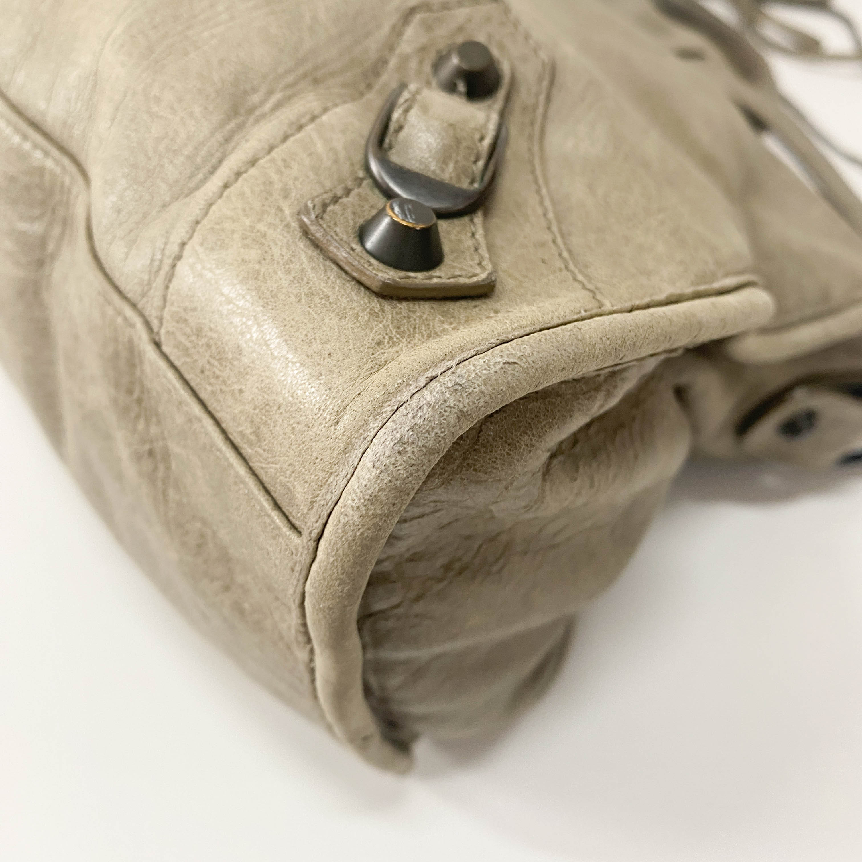 The City Grey Calfskin Leather Two Way Bag