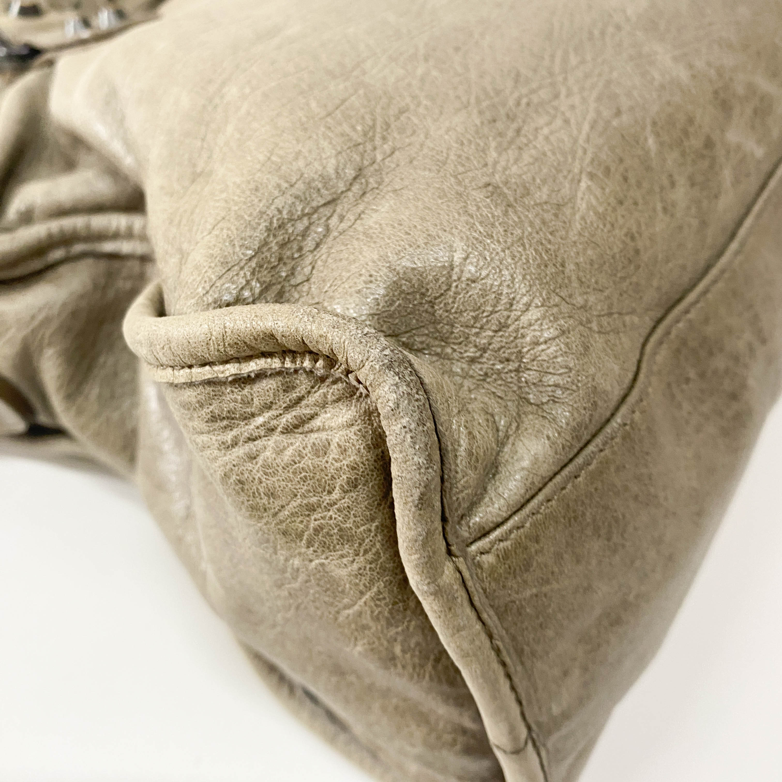 The City Grey Calfskin Leather Two Way Bag