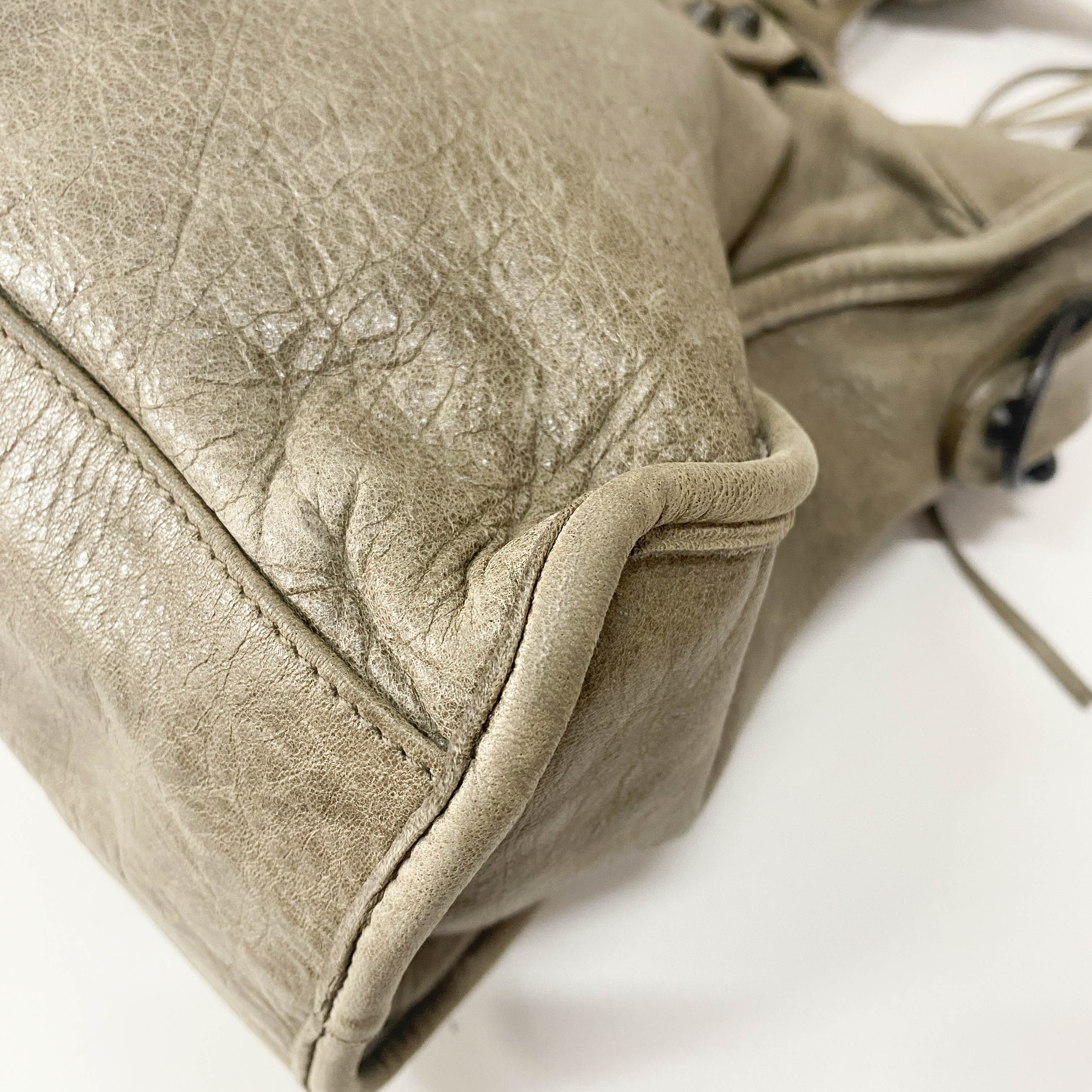 The City Grey Calfskin Leather Two Way Bag