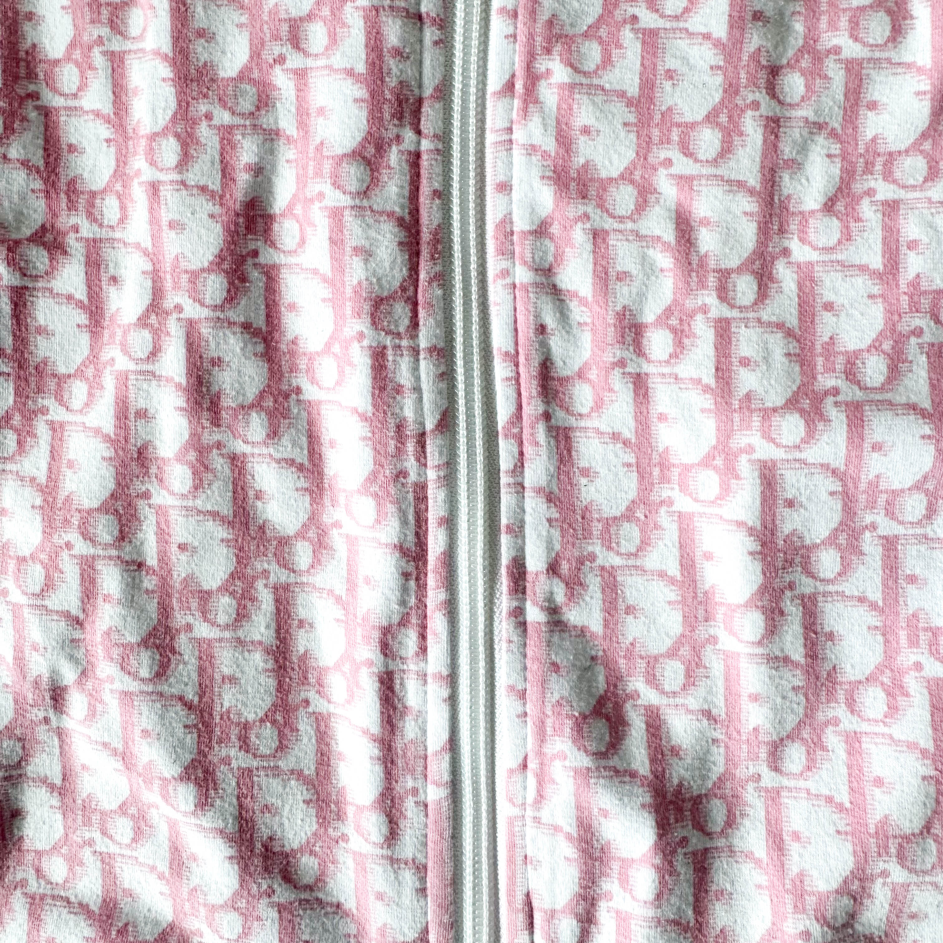 Pink Dior Oblique Cotton Zip-up Sweatshirt