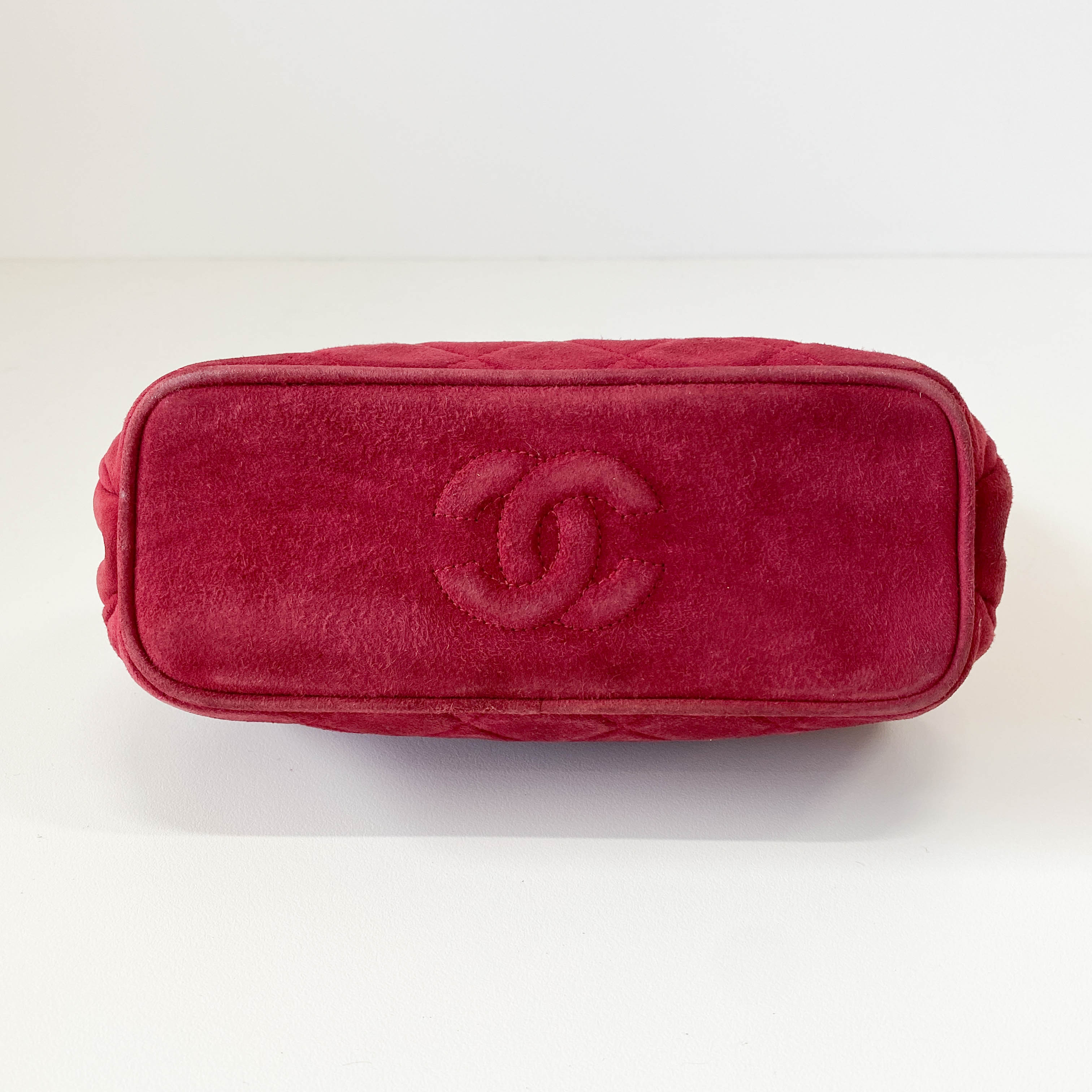Matelasse Red Velvet and Gold Bar Detail Bag