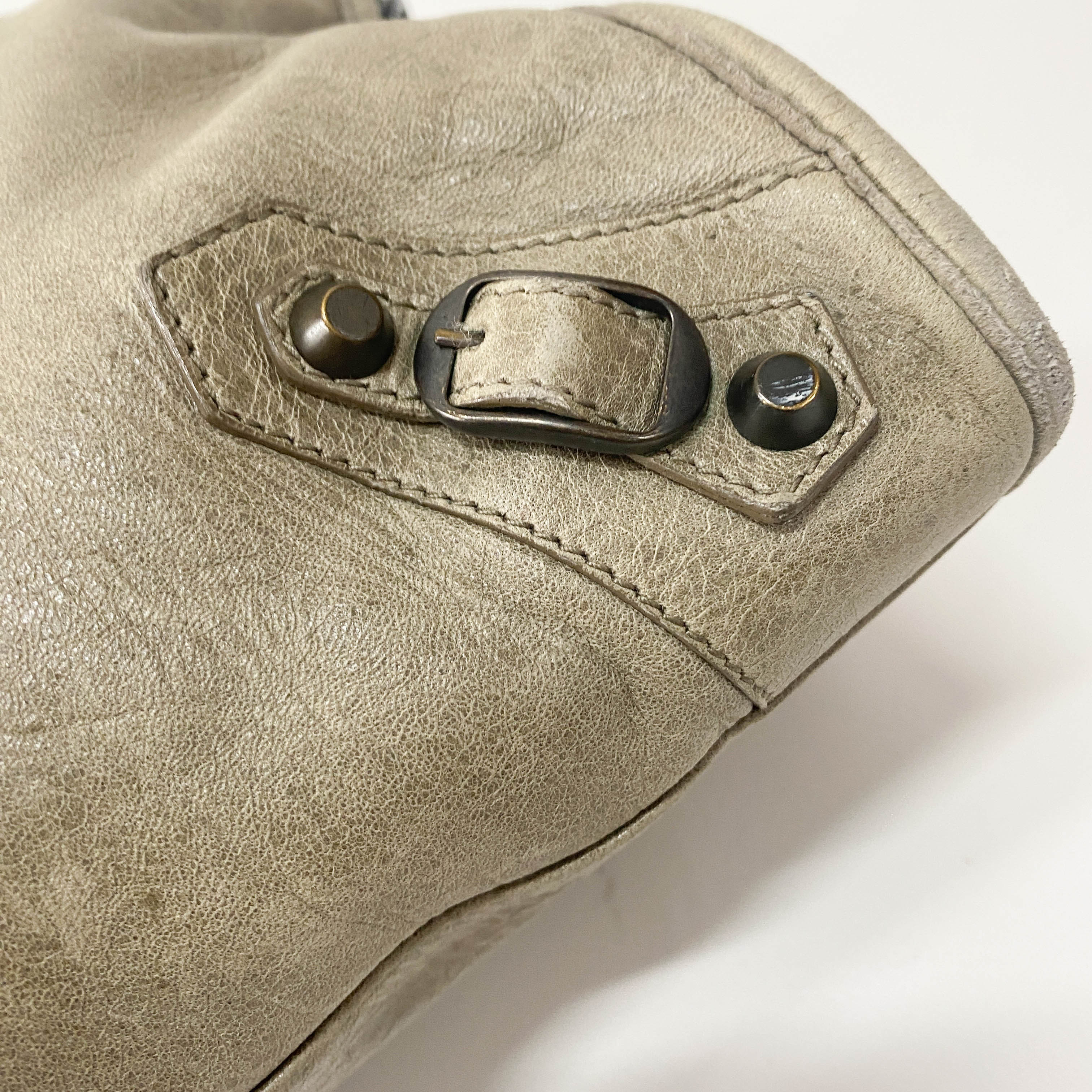 The City Grey Calfskin Leather Two Way Bag