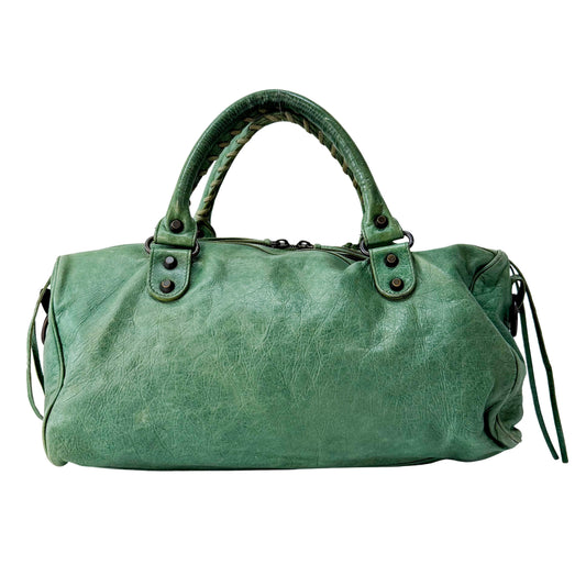 Motocross Twiggy Green Leather Bag