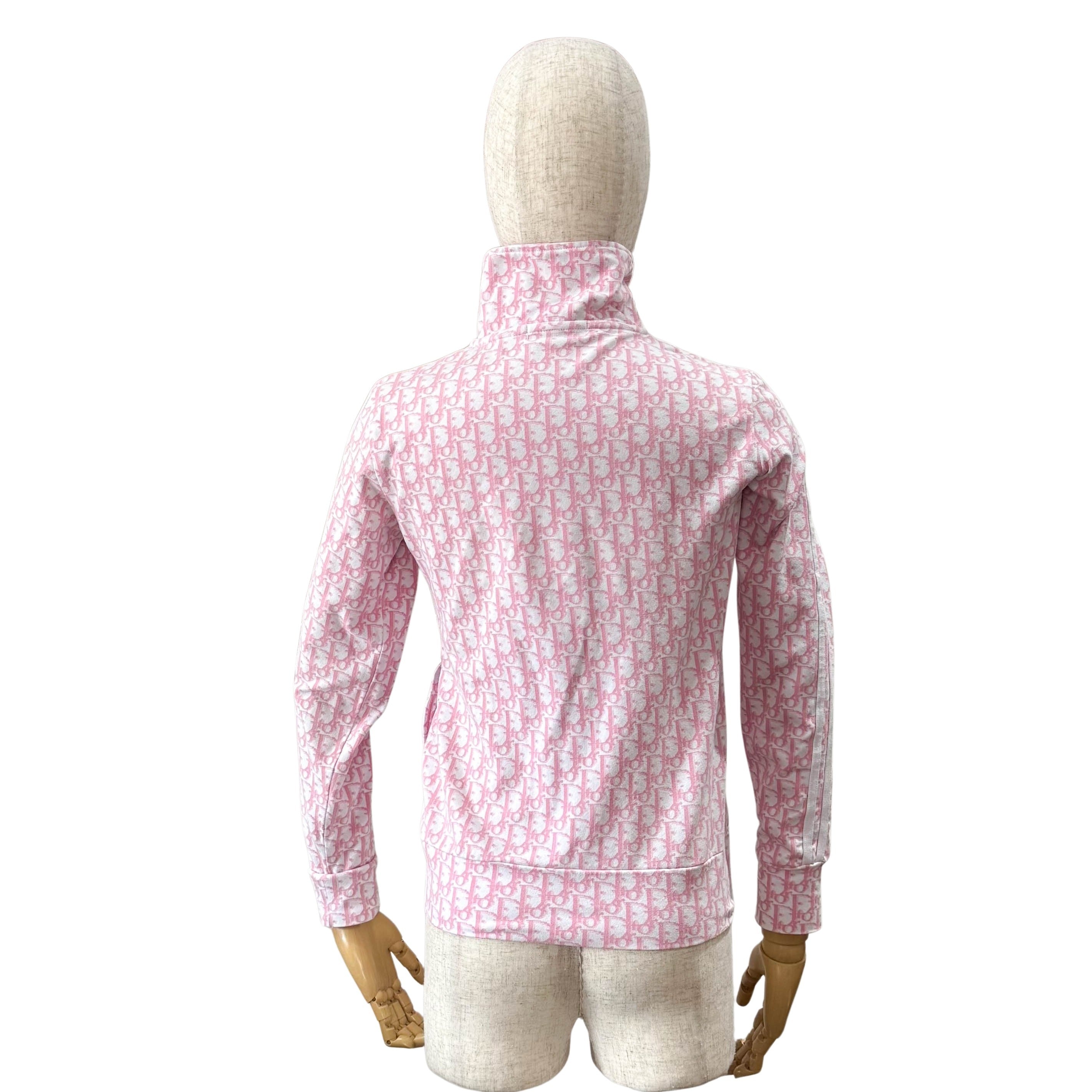 Pink Dior Oblique Cotton Zip-up Sweatshirt