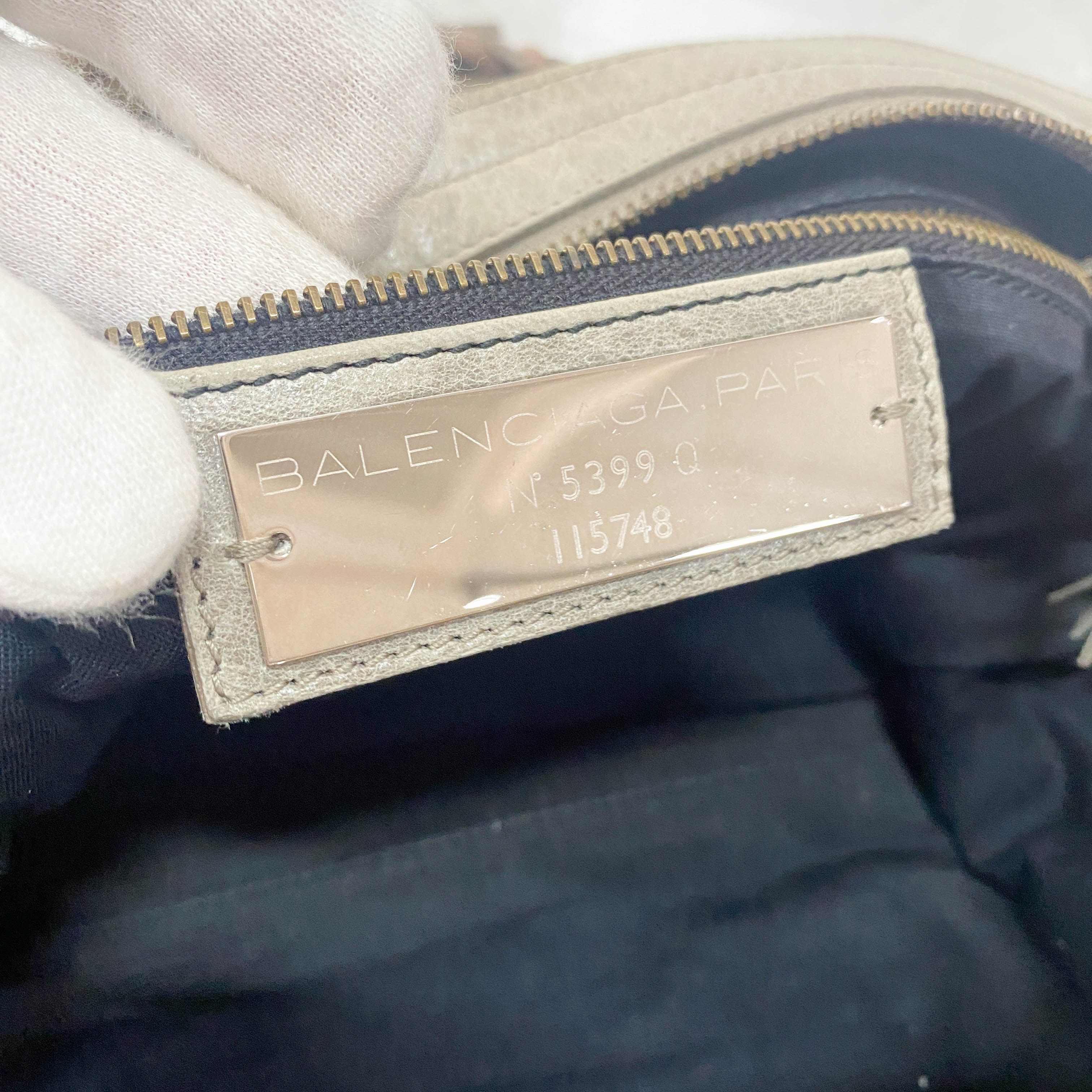 The City Grey Calfskin Leather Two Way Bag