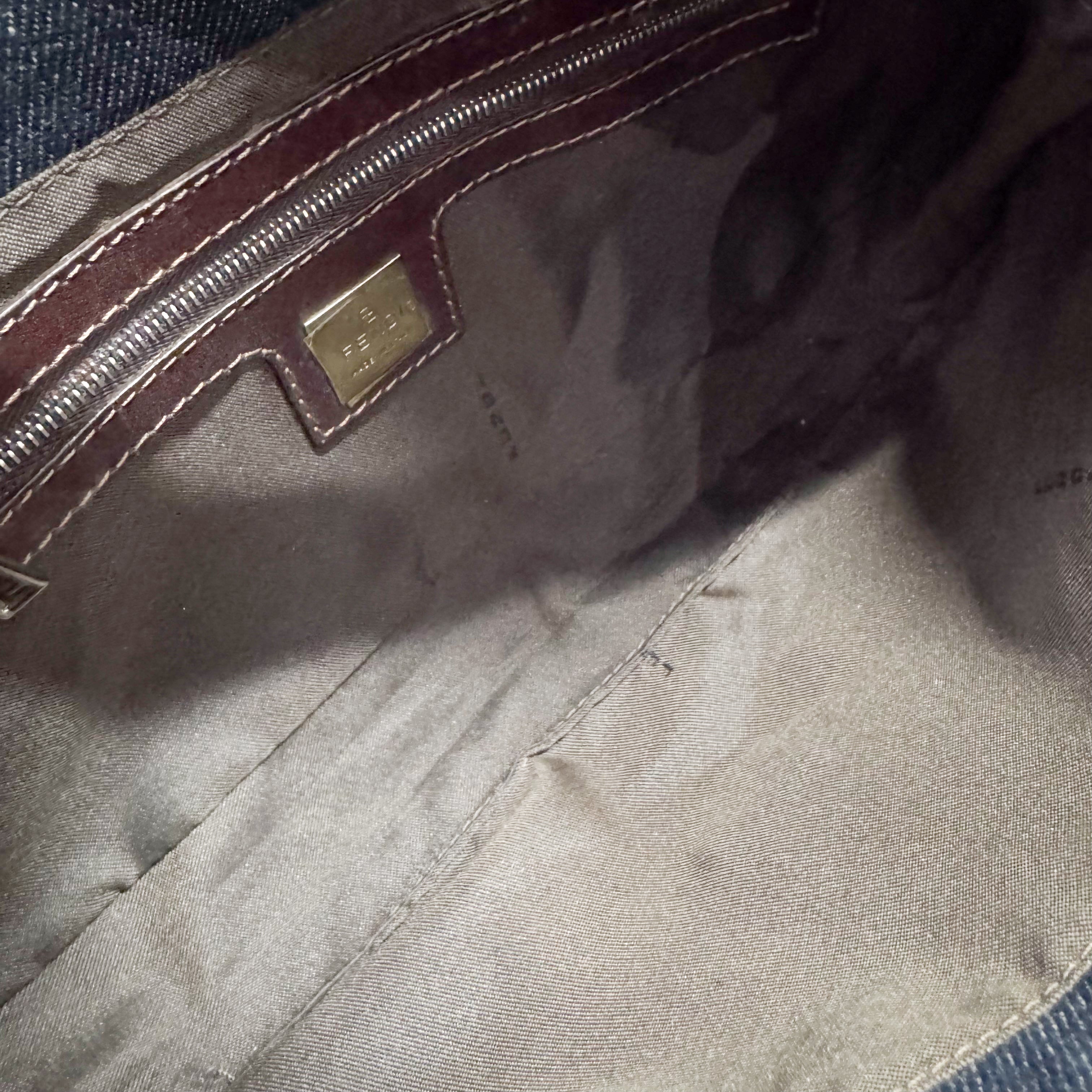 Baguette Denim Shoulder Bag