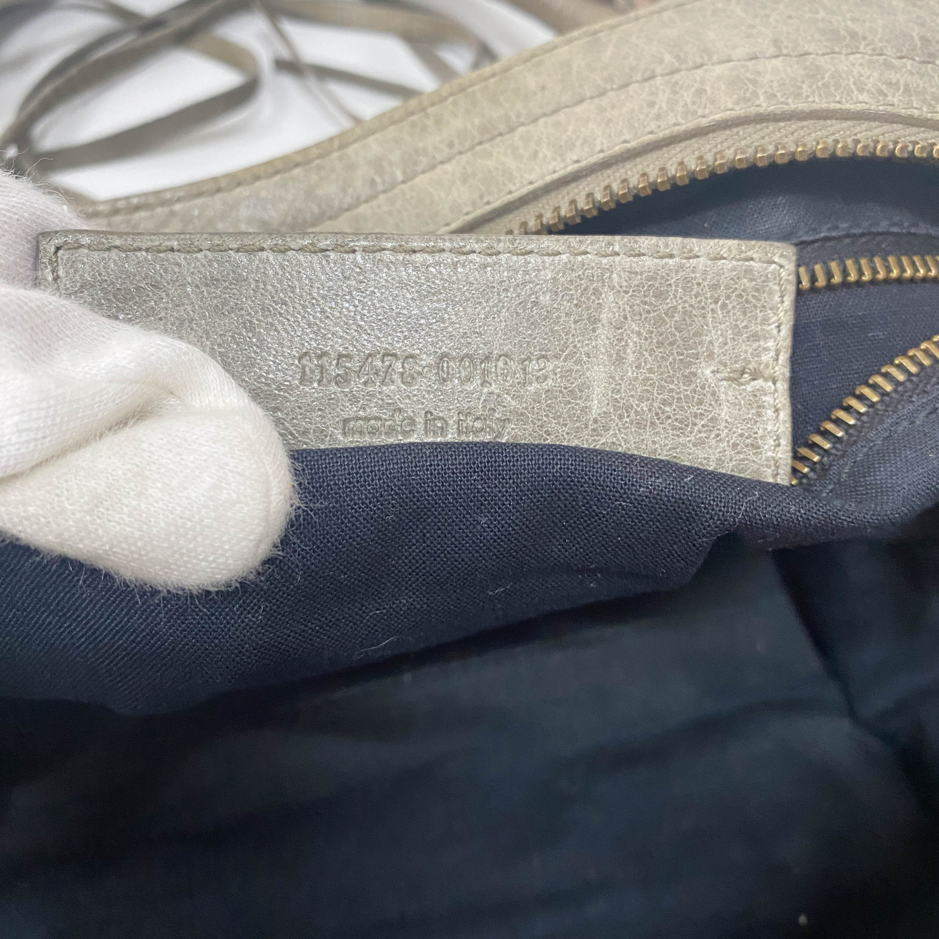 The City Grey Calfskin Leather Two Way Bag