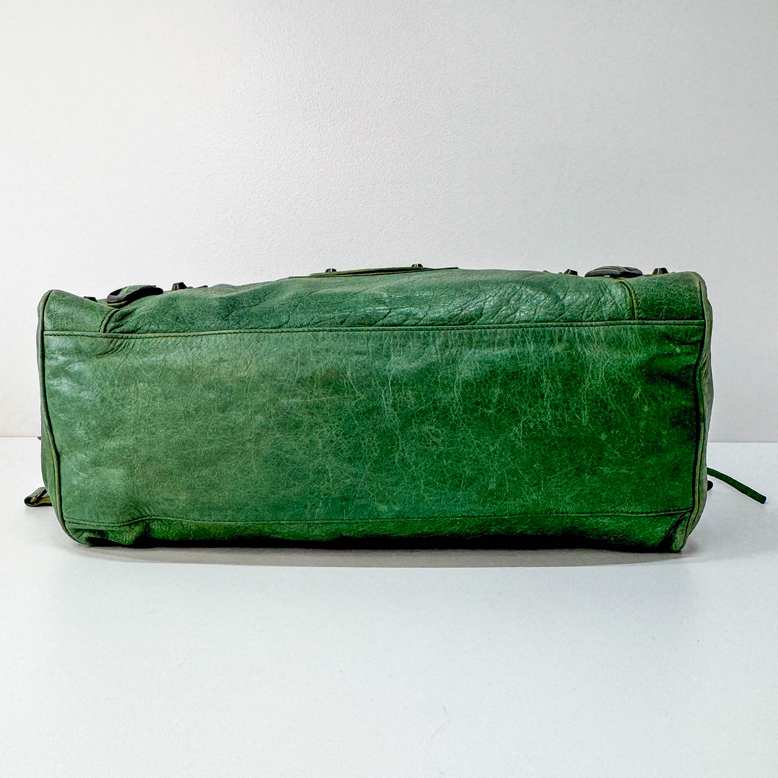 Motocross Twiggy Green Leather Bag