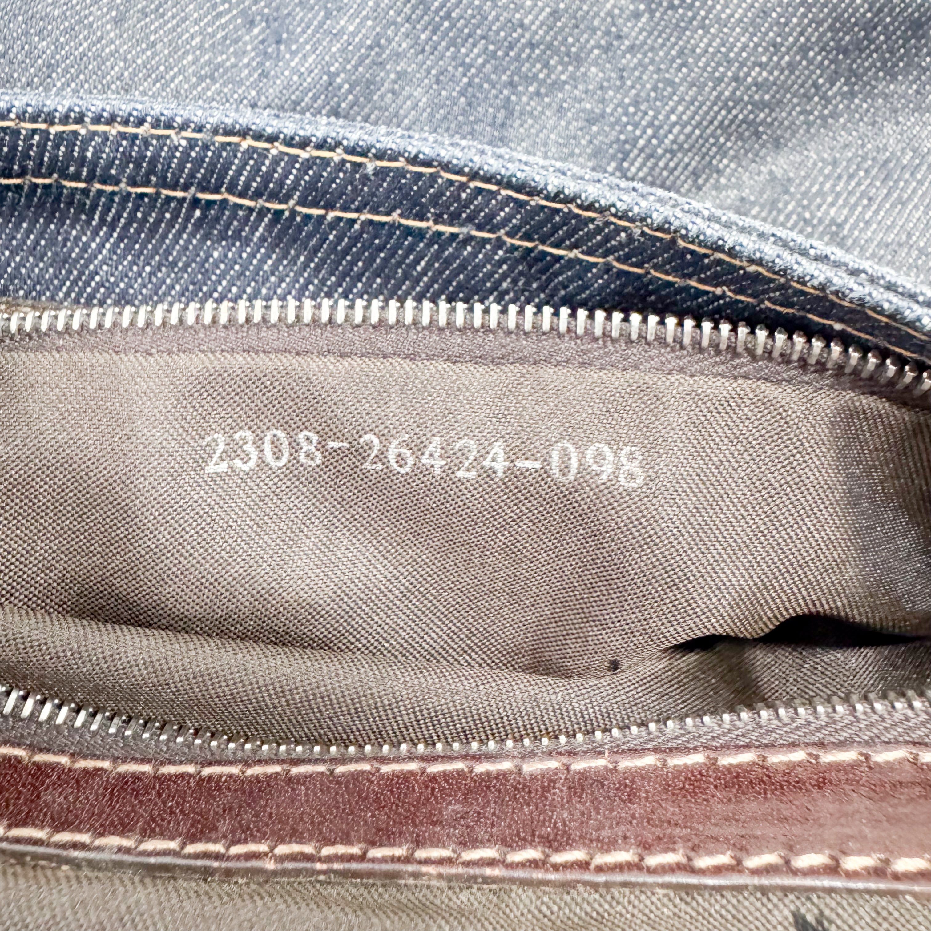 Baguette Denim Shoulder Bag