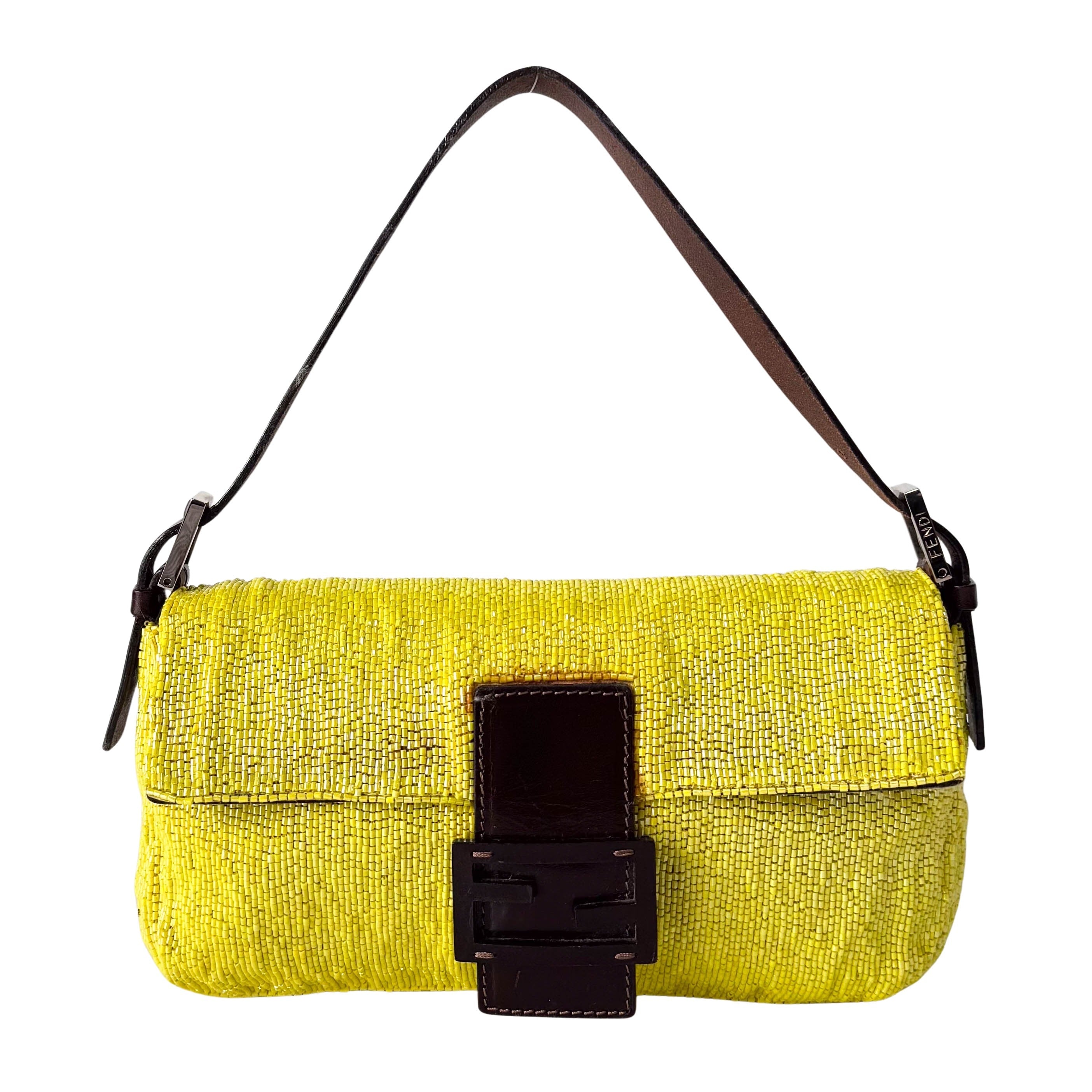 Baguette Yellow Beaded Shoulder Bag