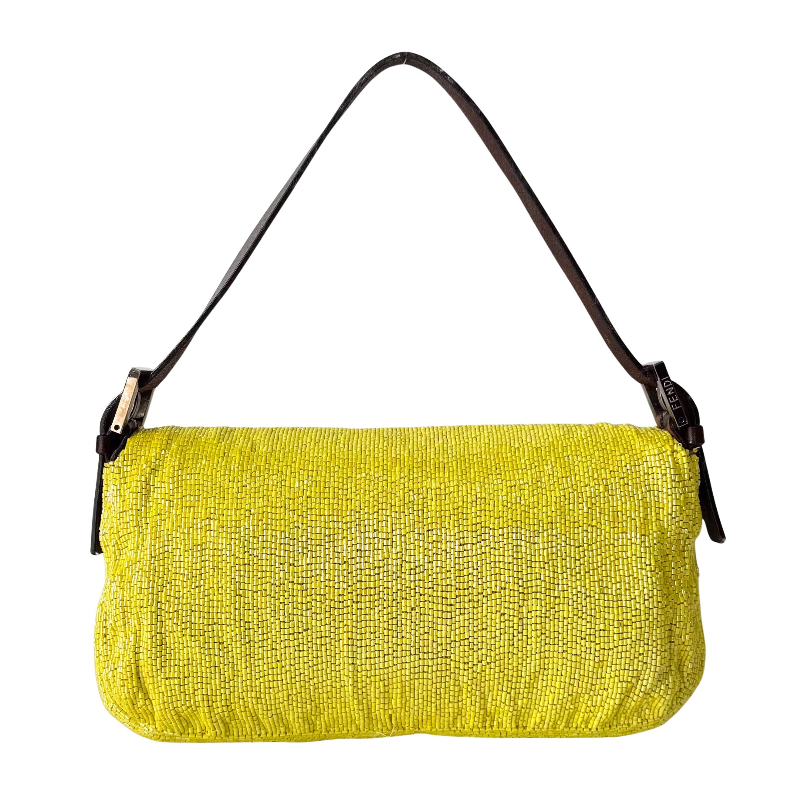 Baguette Yellow Beaded Shoulder Bag