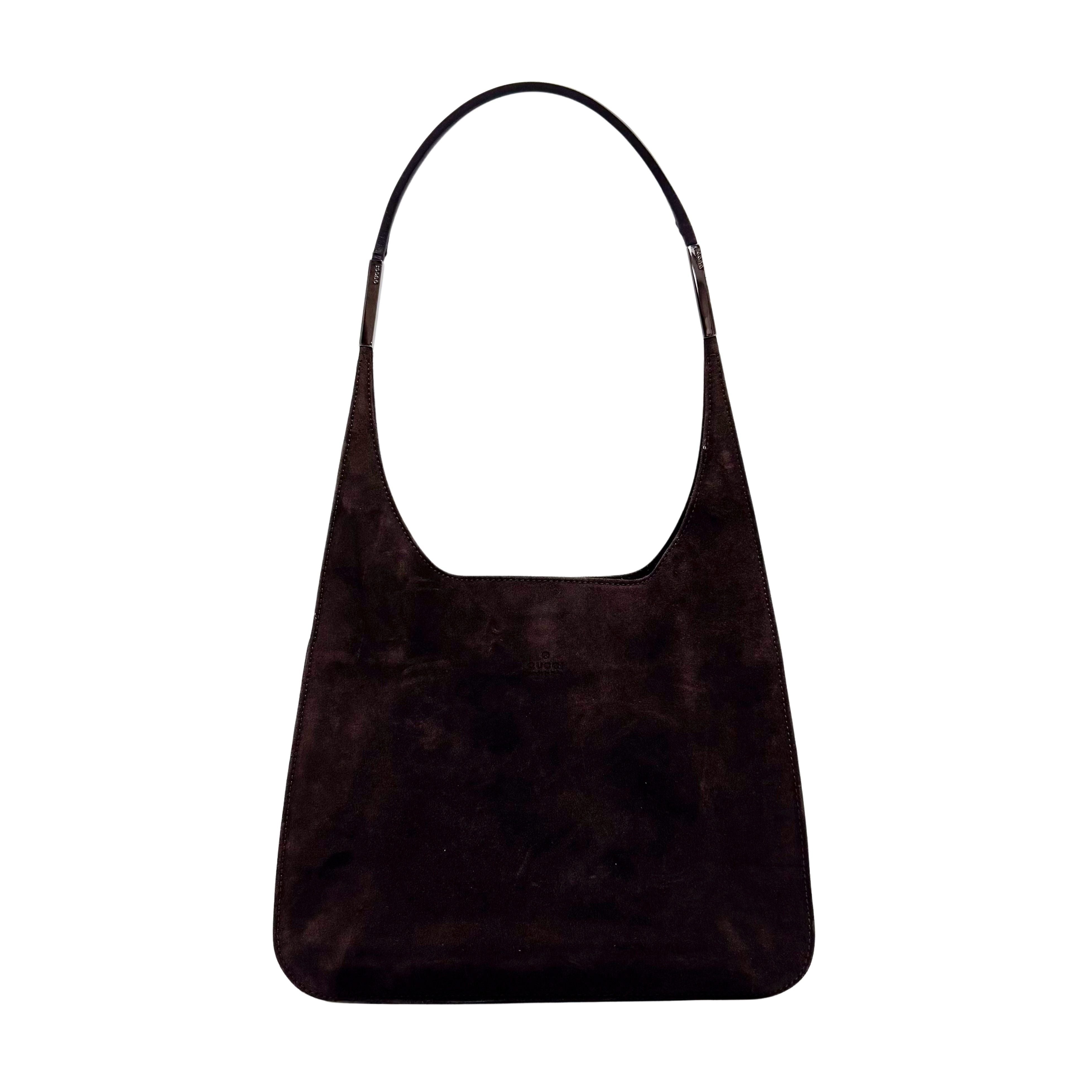 Suede Brown Hobo Shoulder Bag
