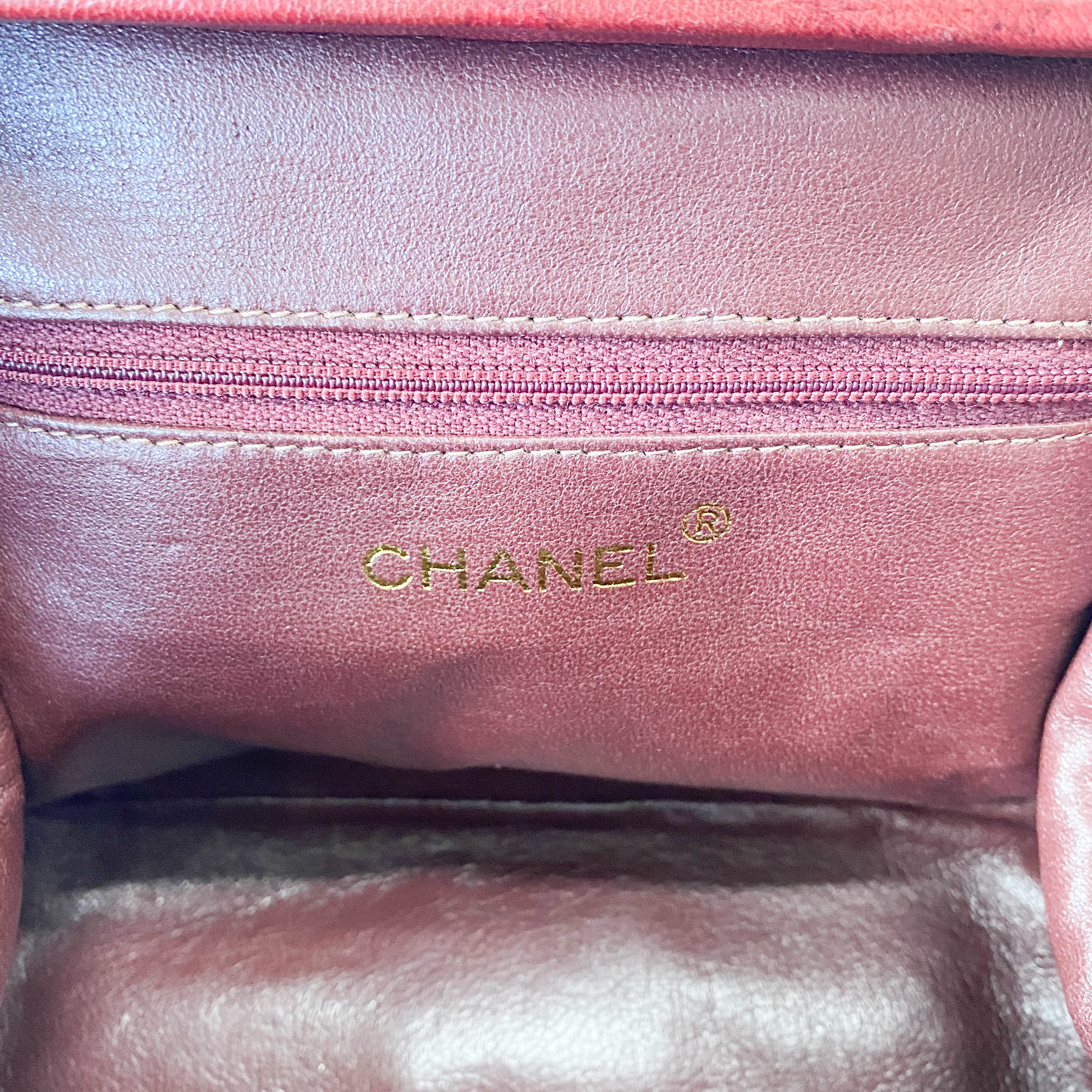 Matelasse Red Velvet and Gold Bar Detail Bag