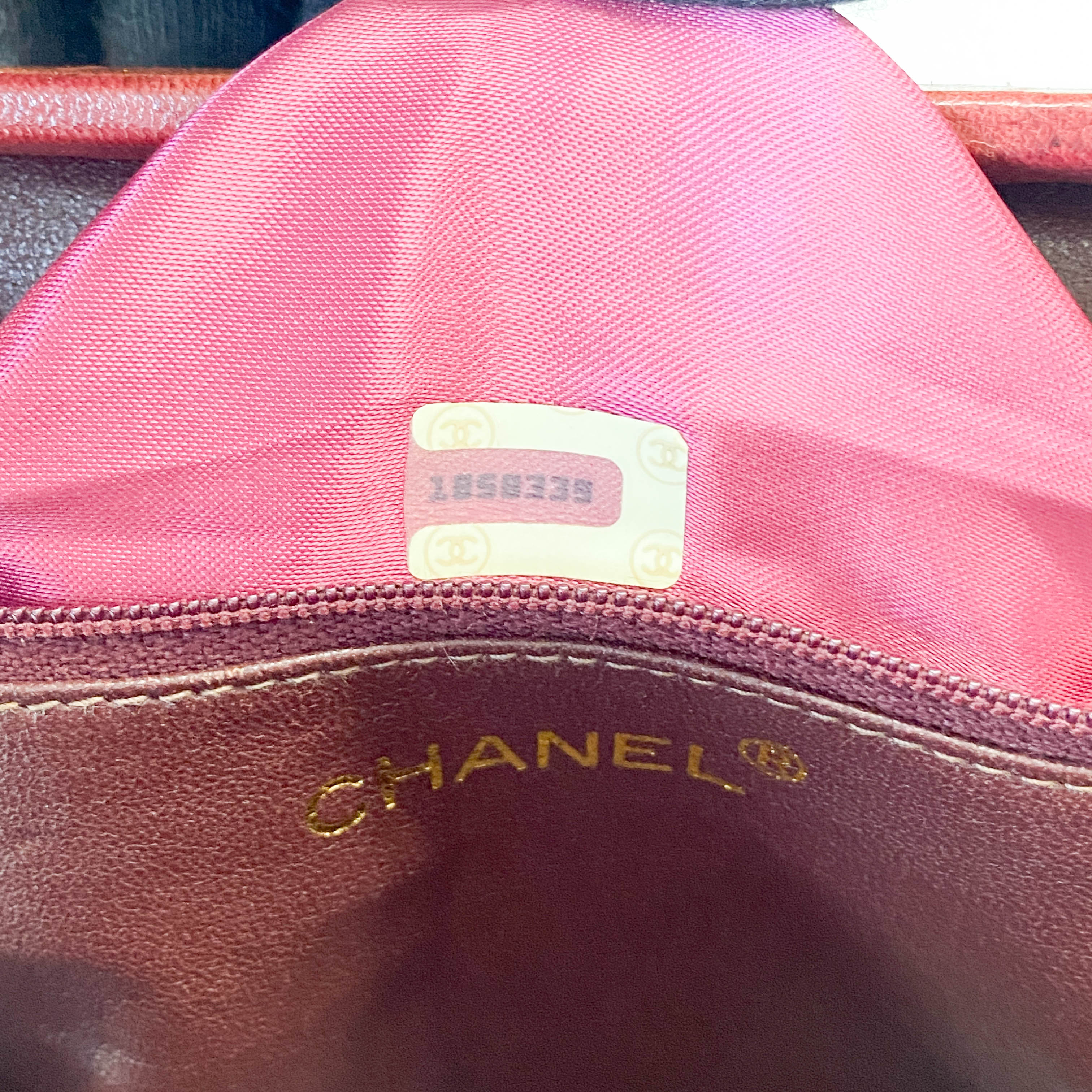 Matelasse Red Velvet and Gold Bar Detail Bag