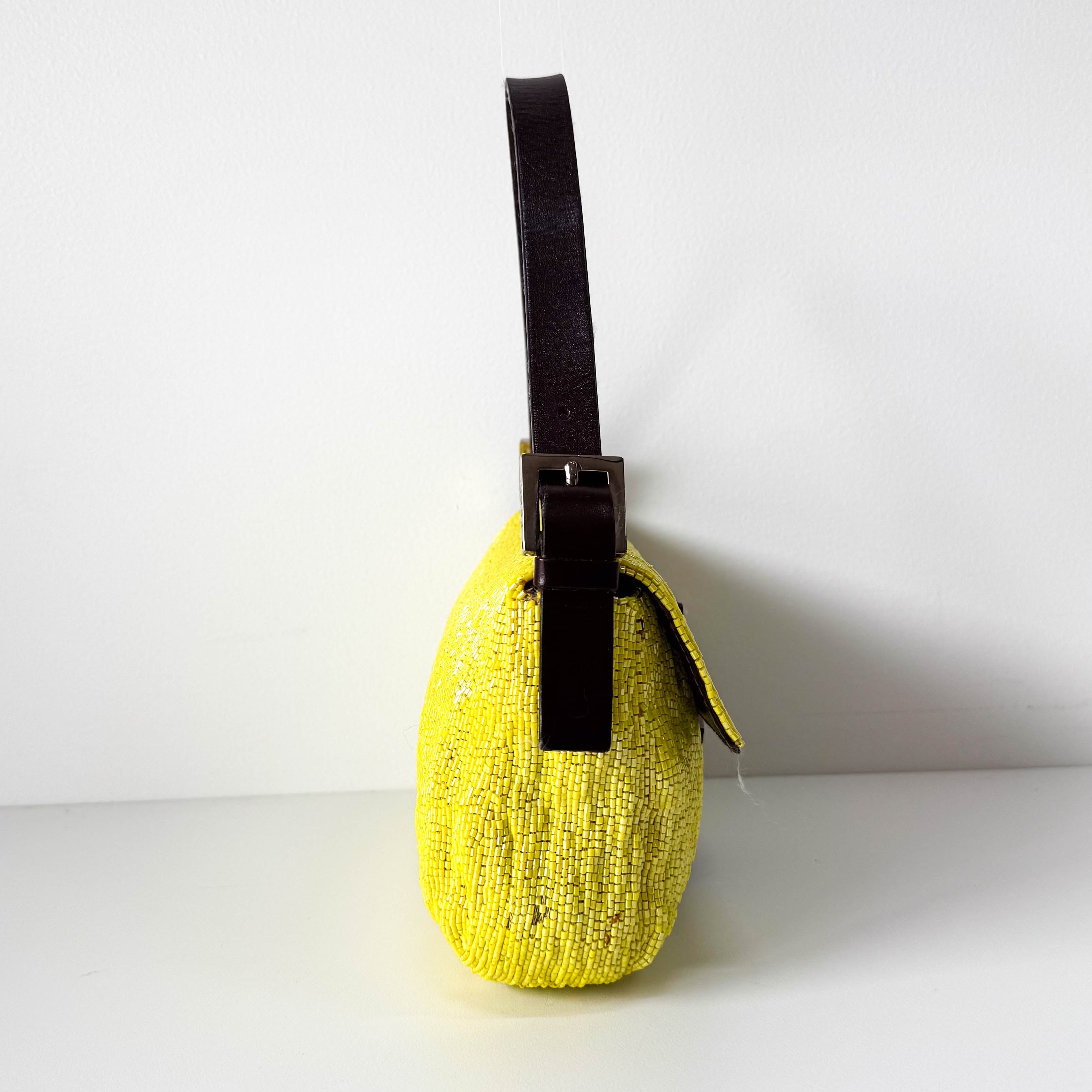 Baguette Yellow Beaded Shoulder Bag