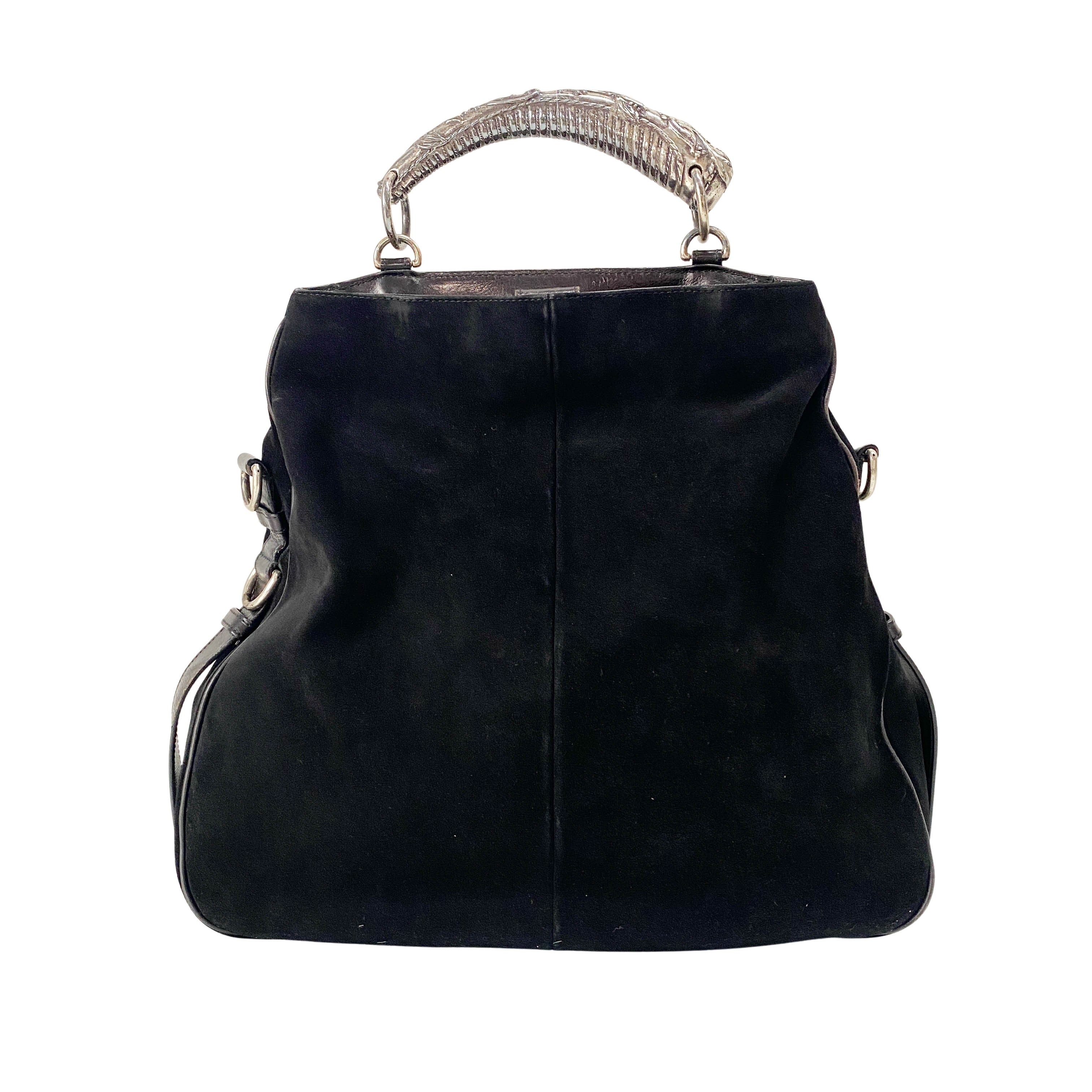 Mombasa Black Suede Shoulder Bag
