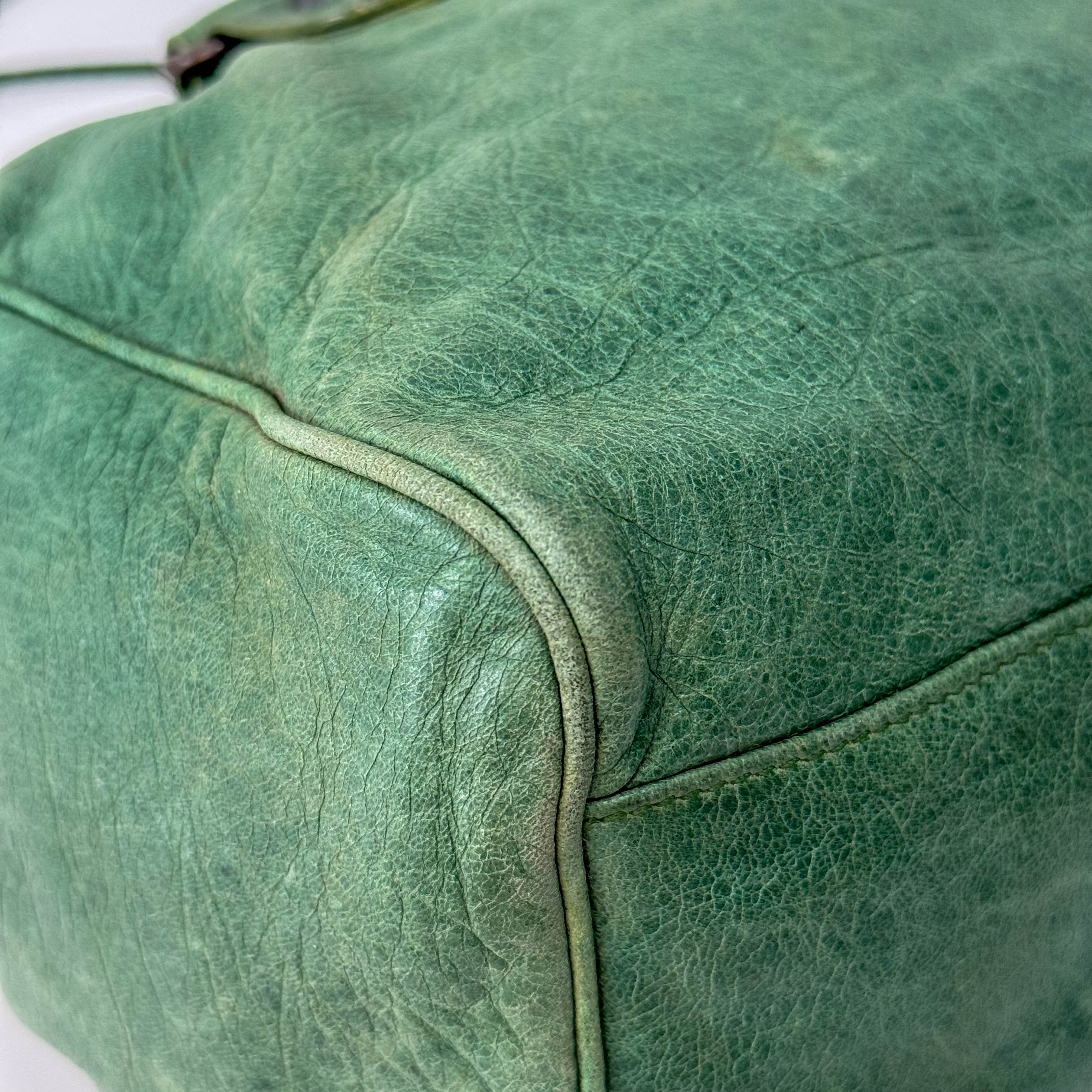 Motocross Twiggy Green Leather Bag