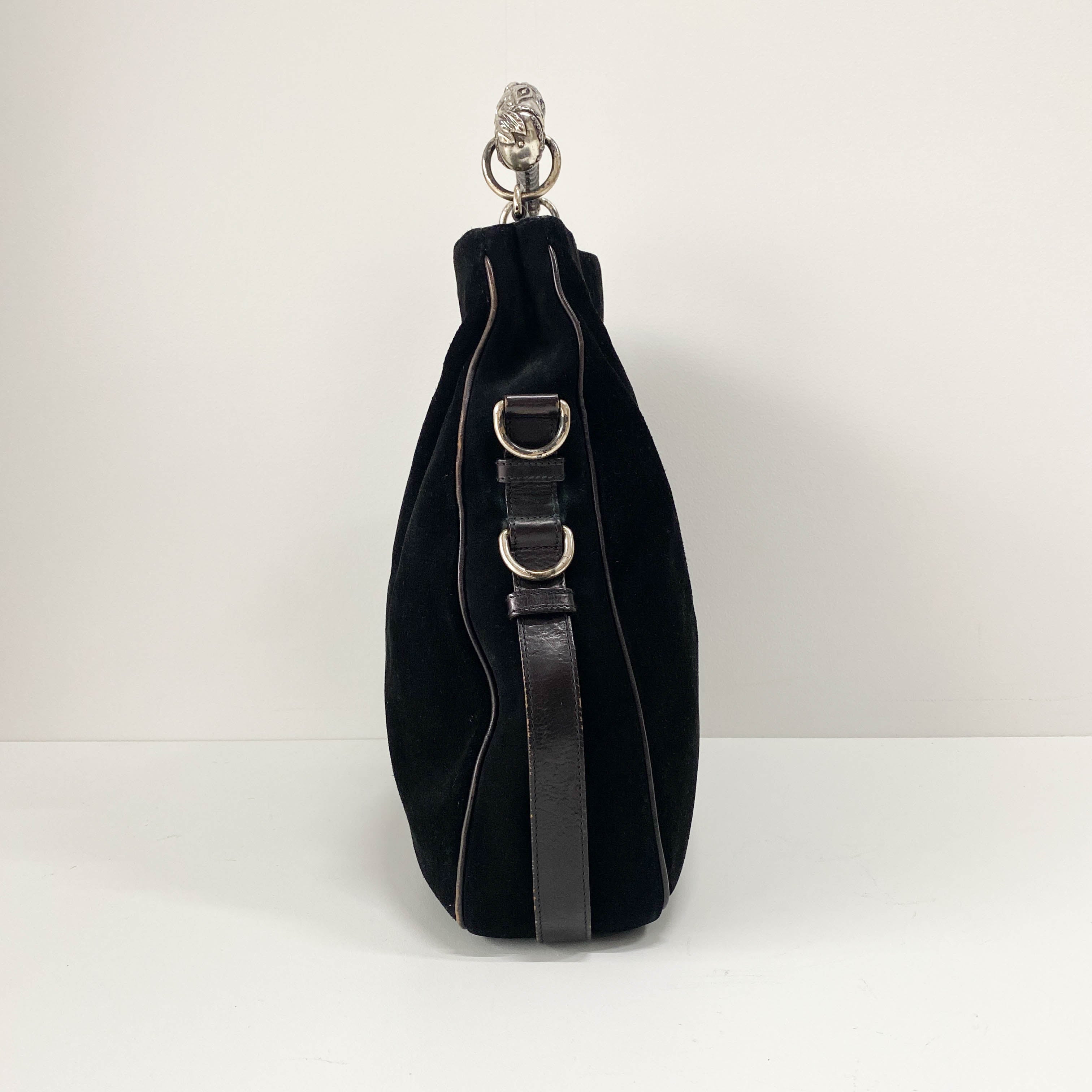 Mombasa Black Suede Shoulder Bag