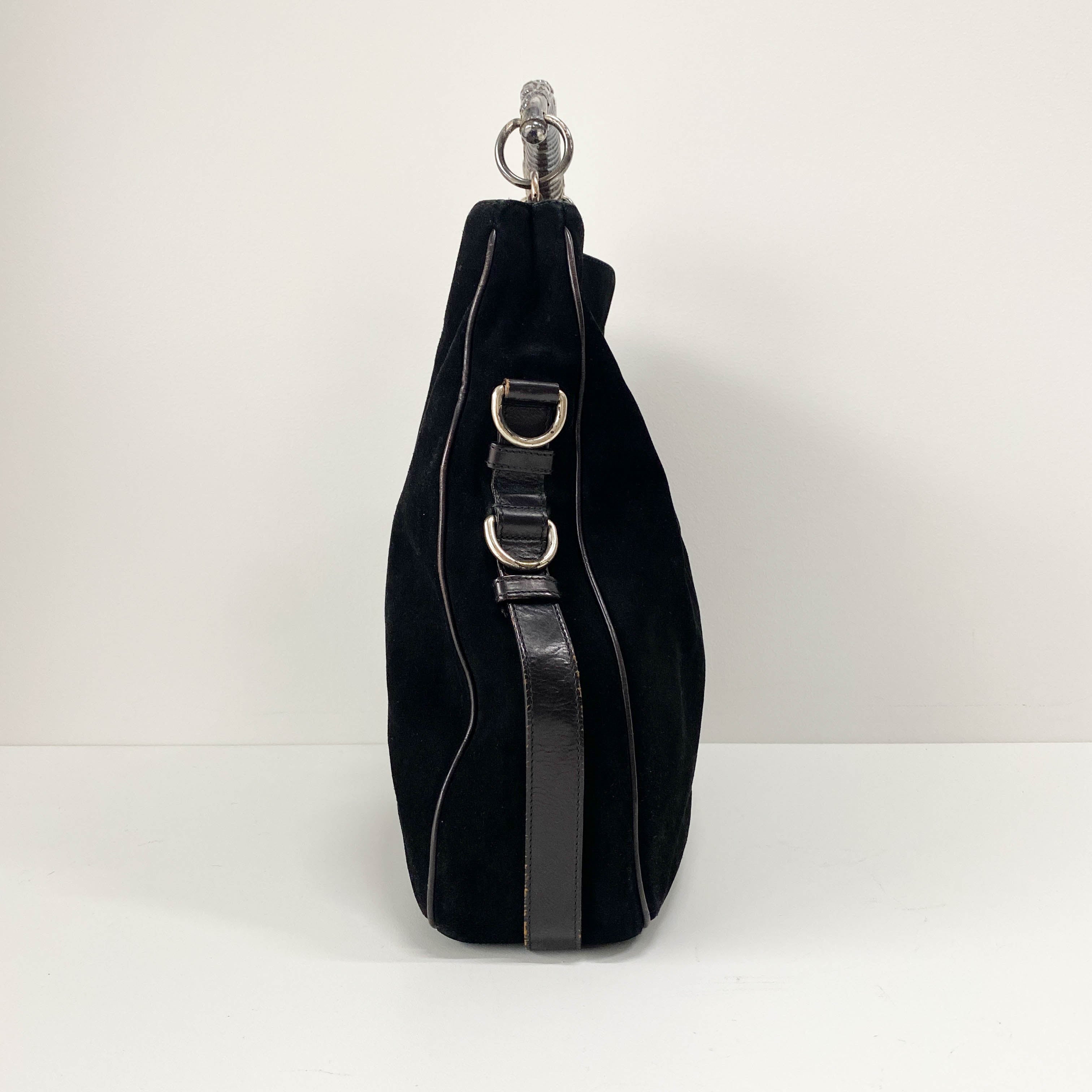 Mombasa Black Suede Shoulder Bag