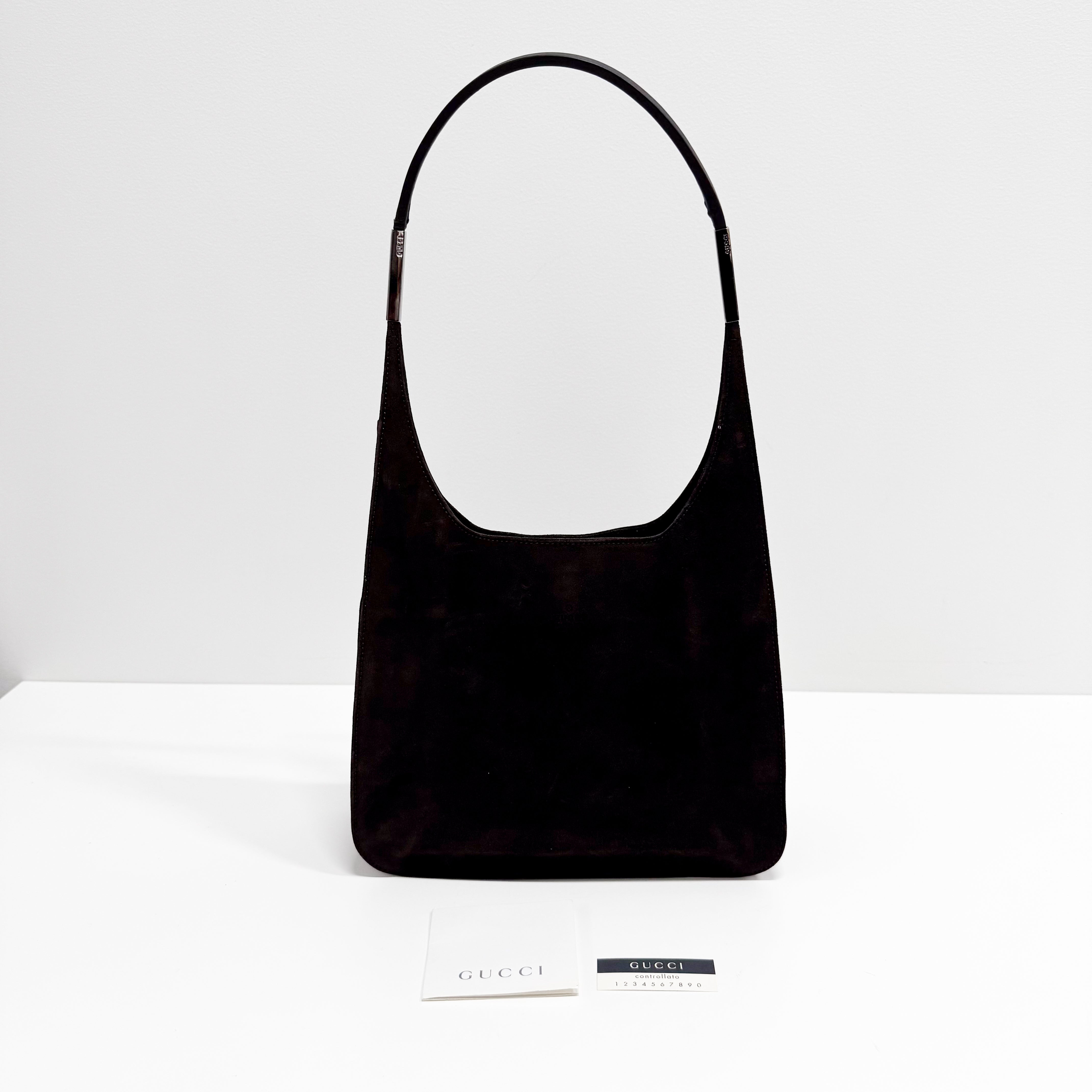 Suede Brown Hobo Shoulder Bag