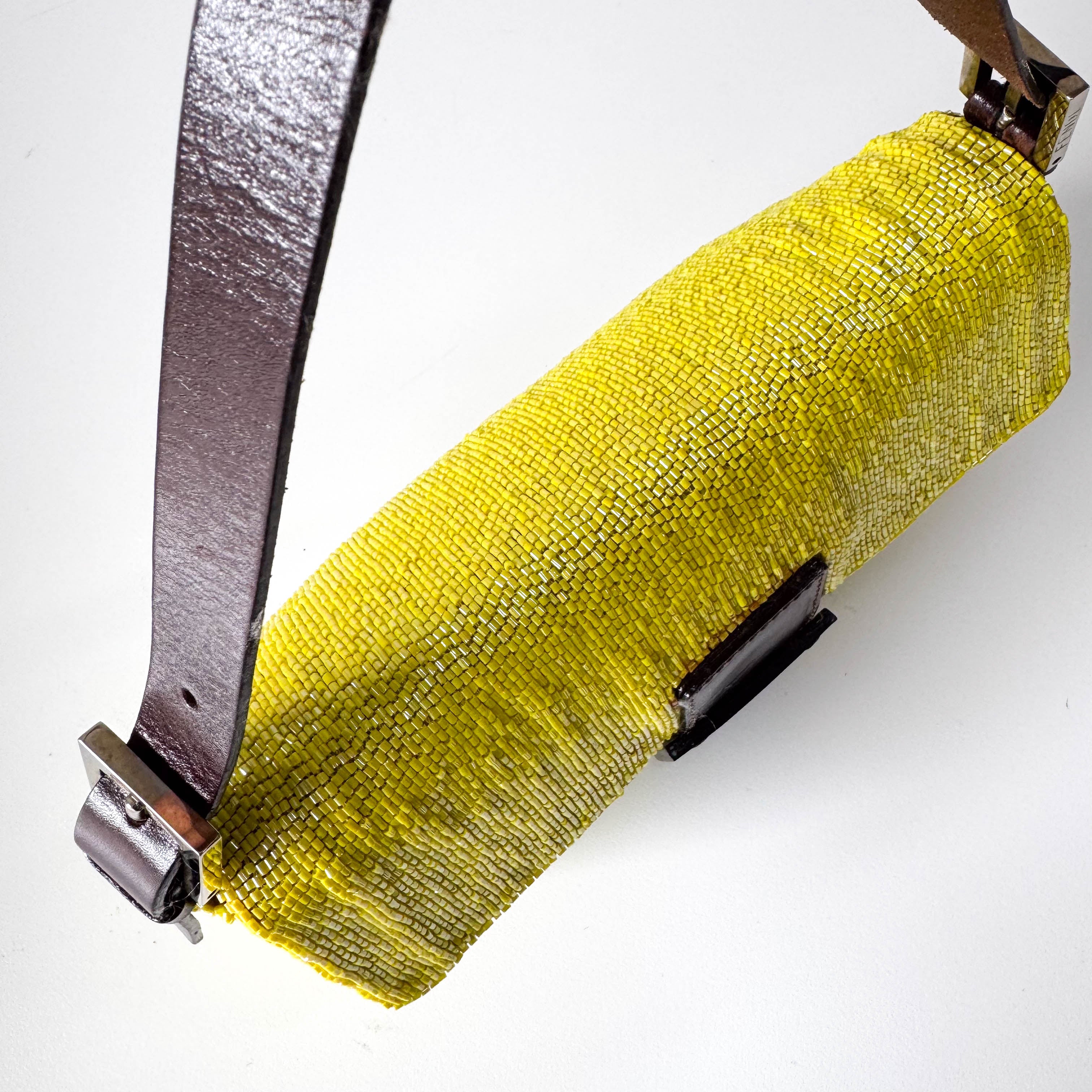 Baguette Yellow Beaded Shoulder Bag