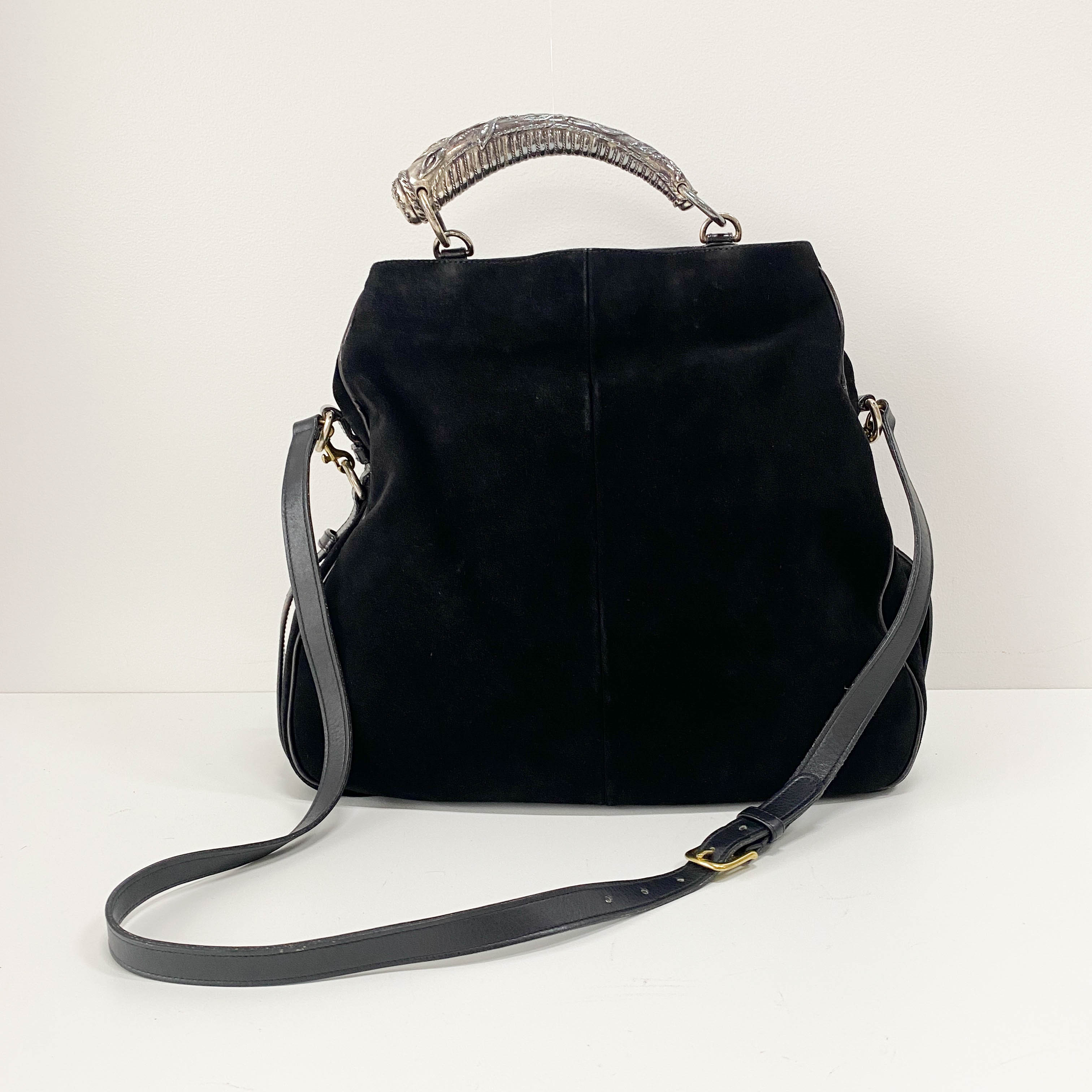 Mombasa Black Suede Shoulder Bag