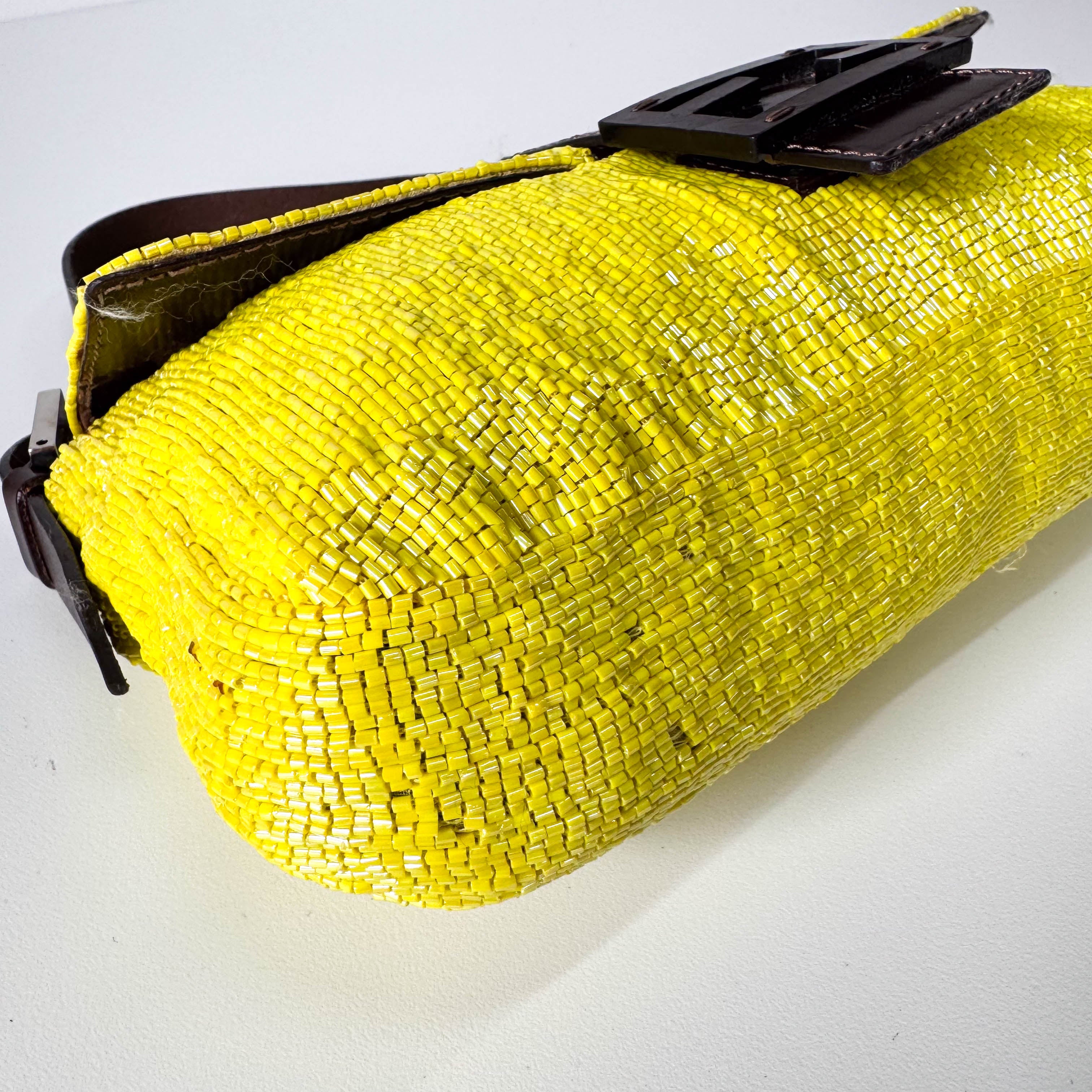 Baguette Yellow Beaded Shoulder Bag