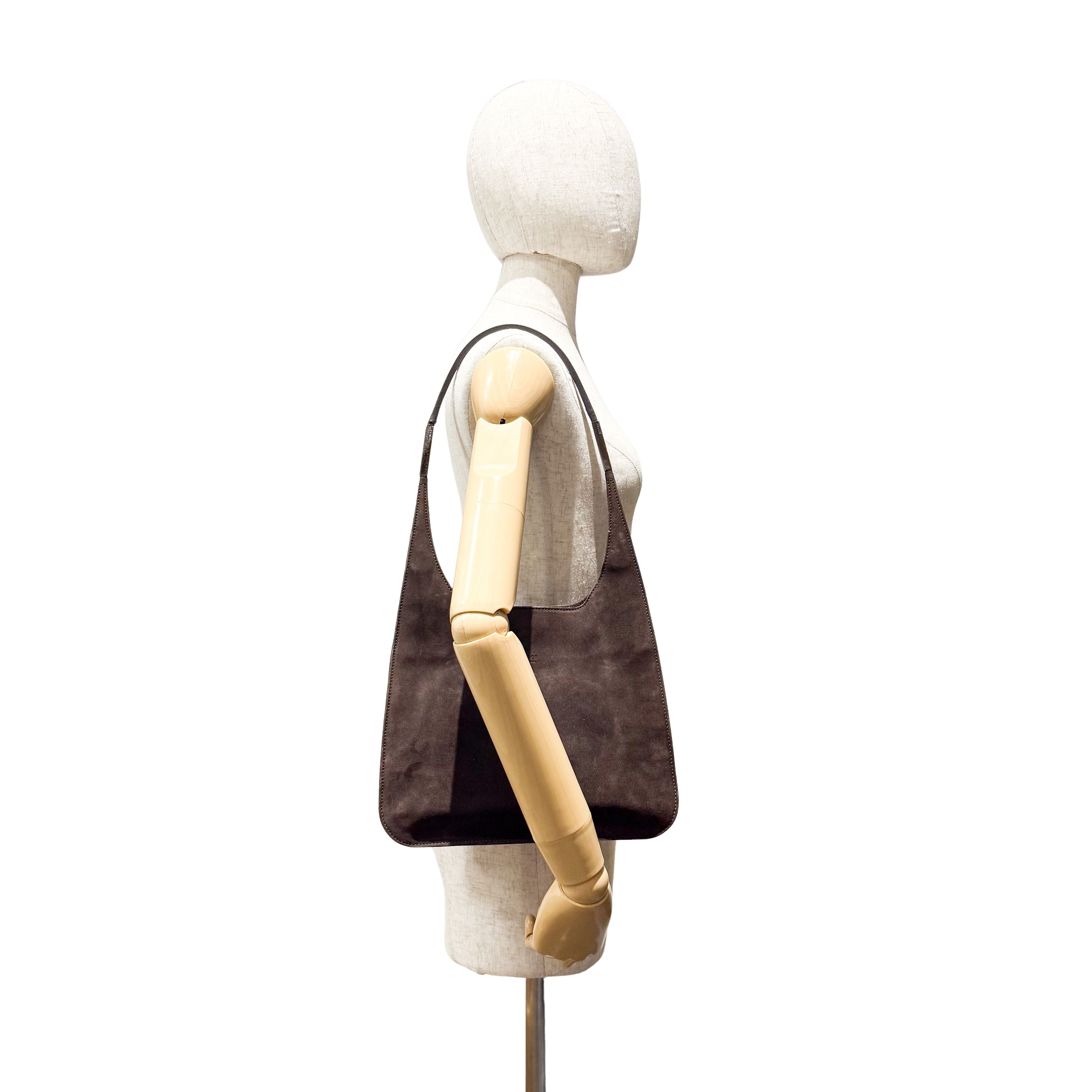 Suede Brown Hobo Shoulder Bag