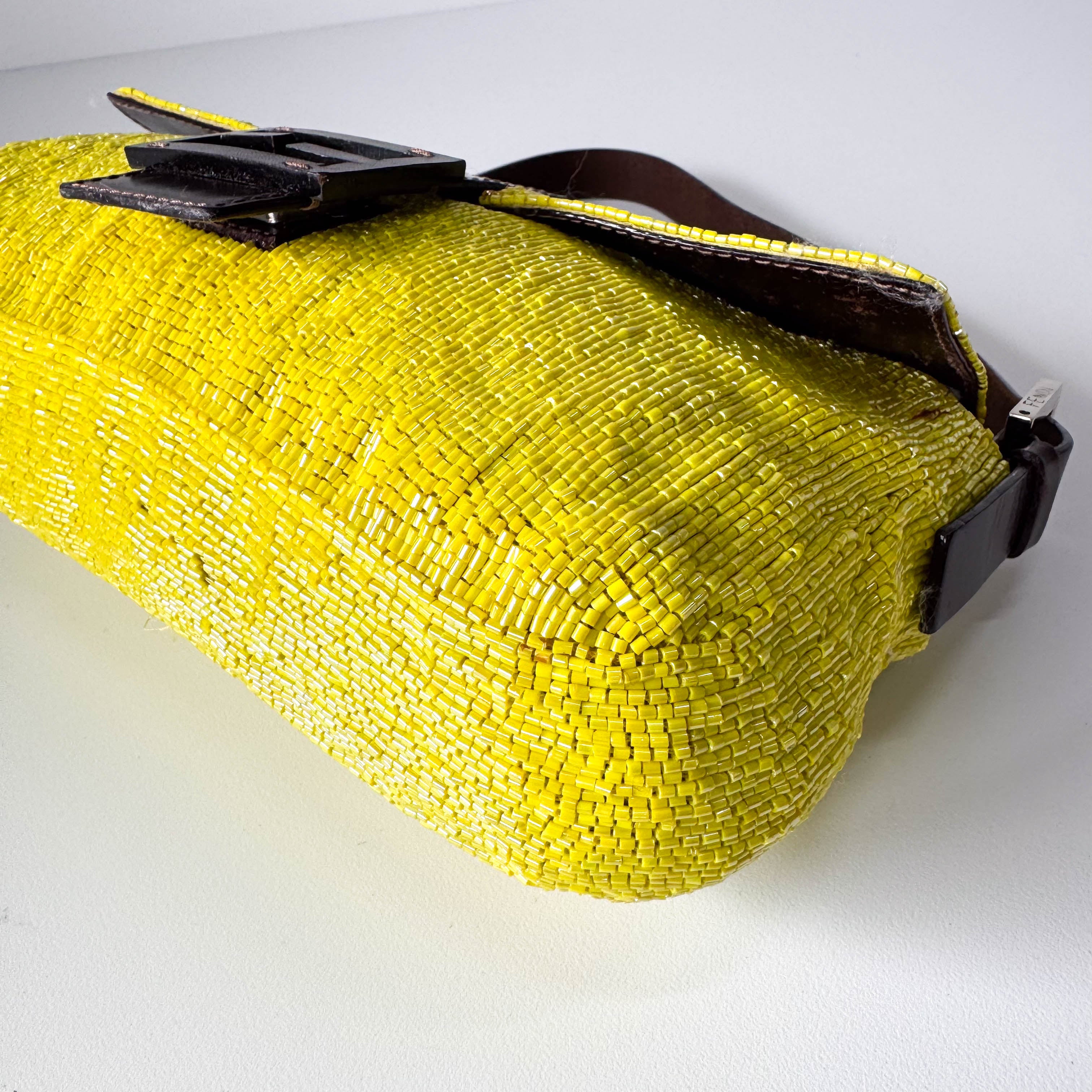 Baguette Yellow Beaded Shoulder Bag