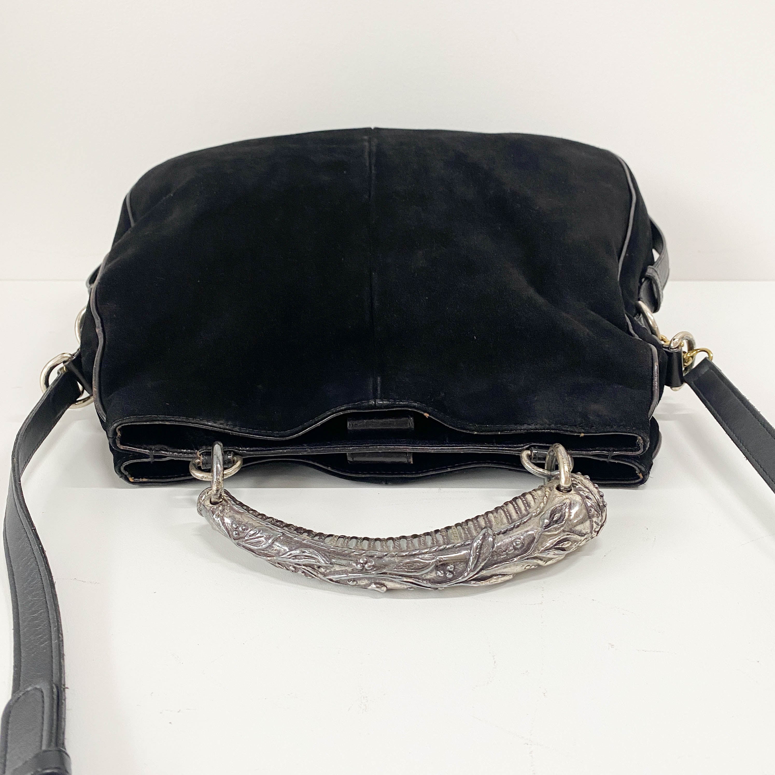 Mombasa Black Suede Shoulder Bag