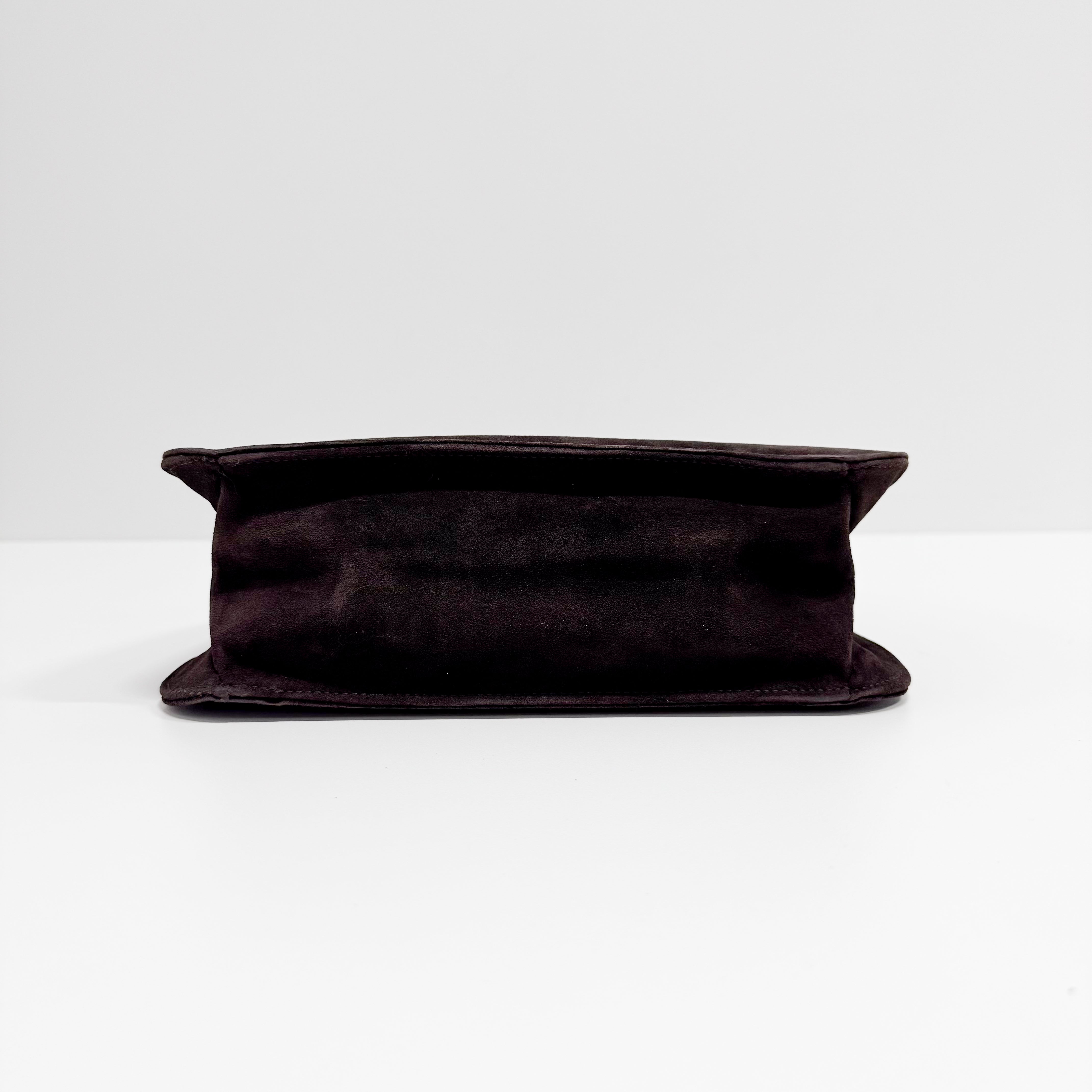 Suede Brown Hobo Shoulder Bag