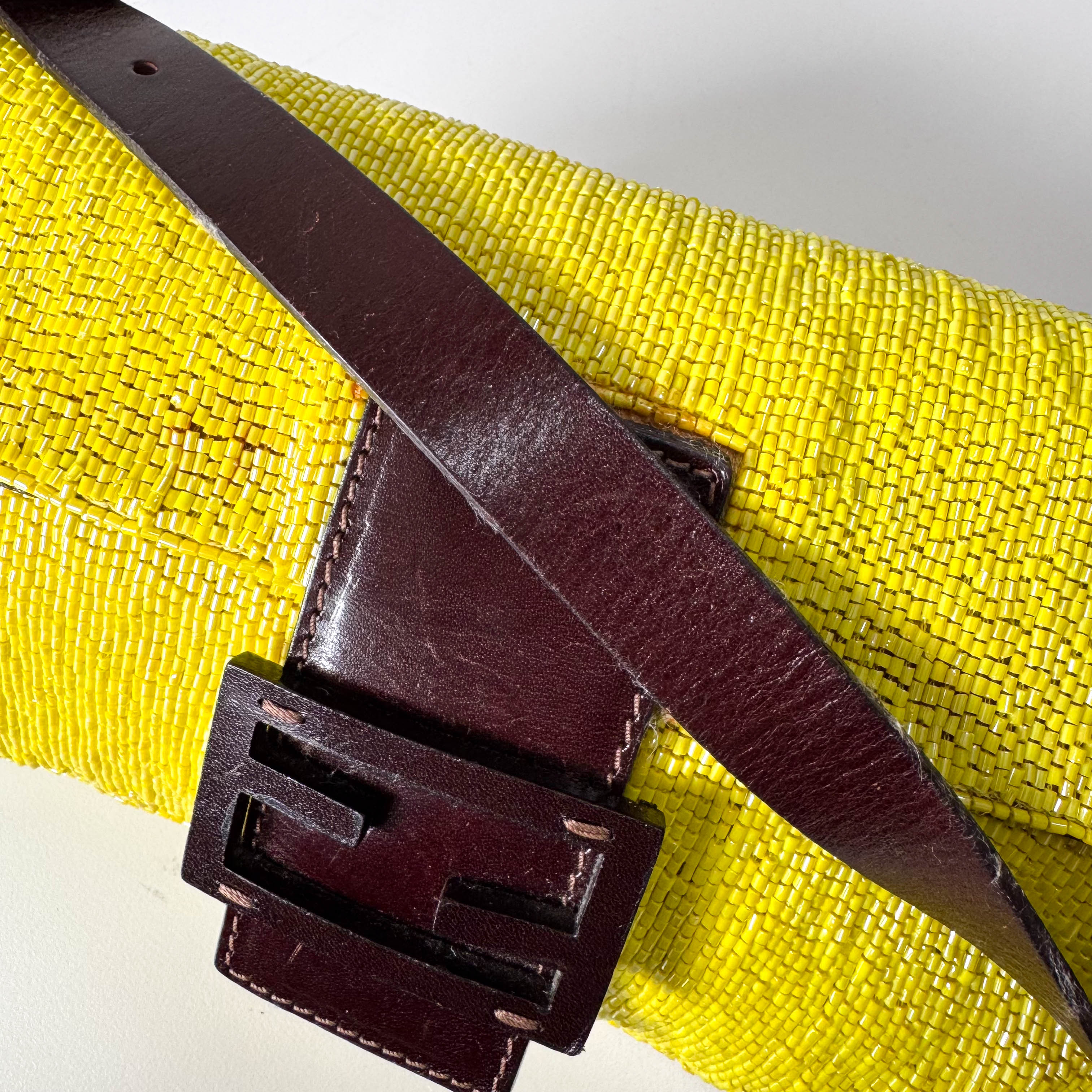 Baguette Yellow Beaded Shoulder Bag