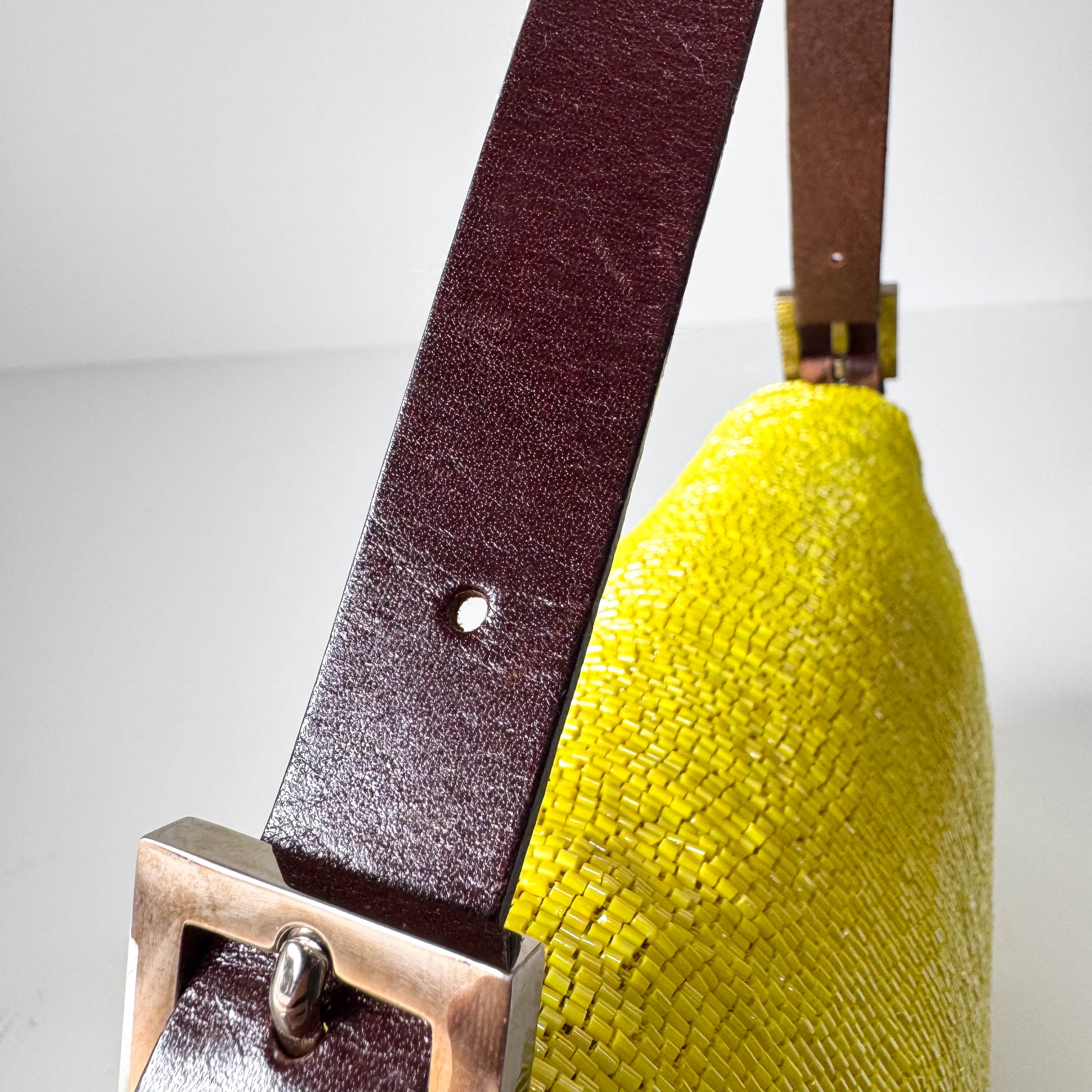 Baguette Yellow Beaded Shoulder Bag