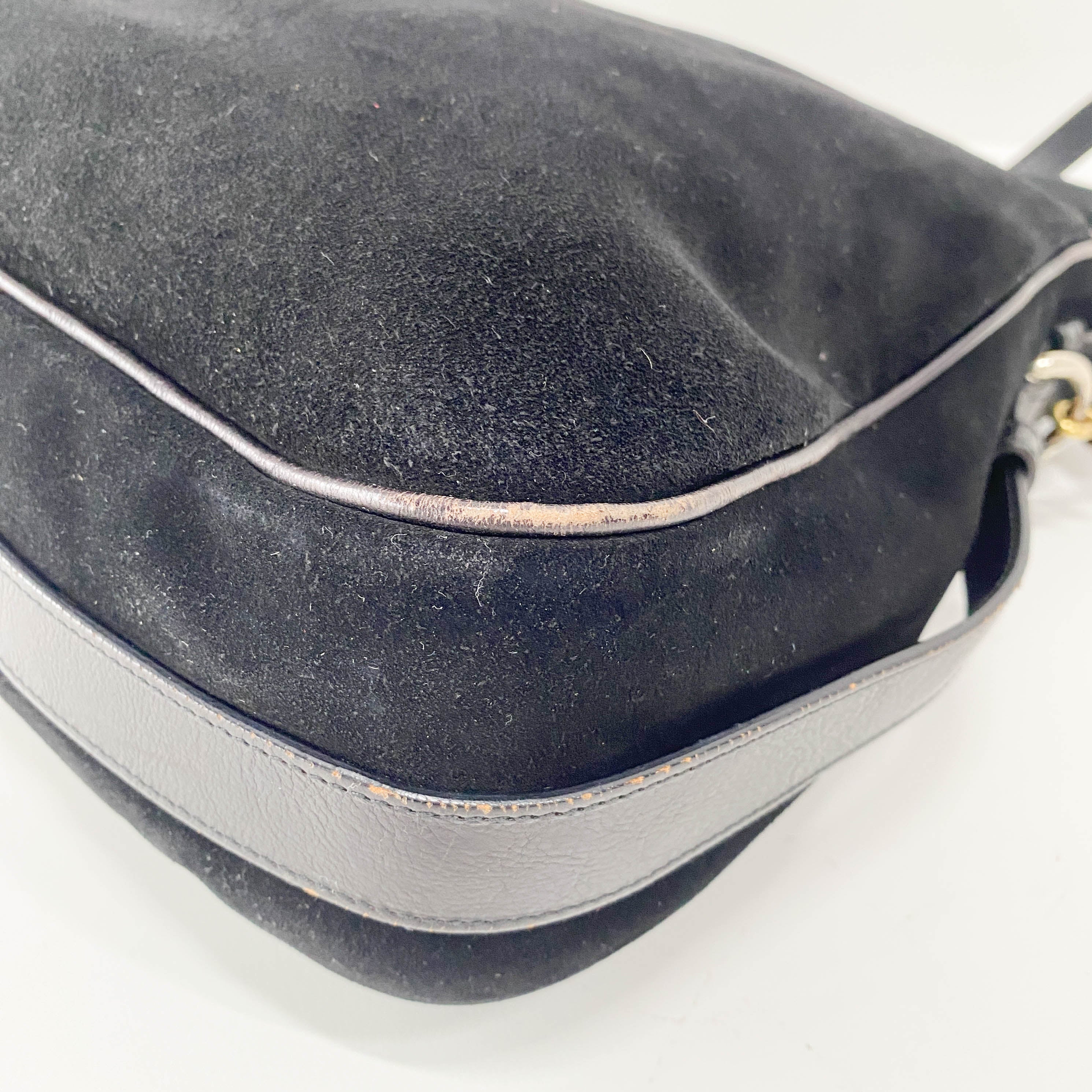 Mombasa Black Suede Shoulder Bag