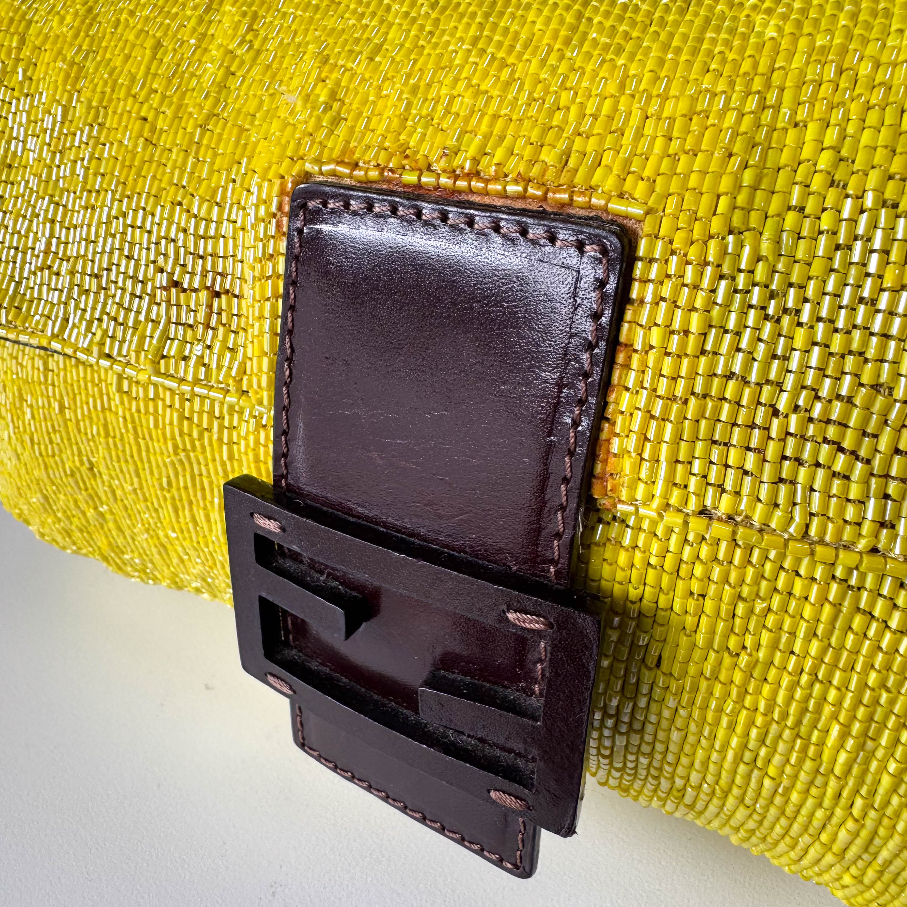 Baguette Yellow Beaded Shoulder Bag