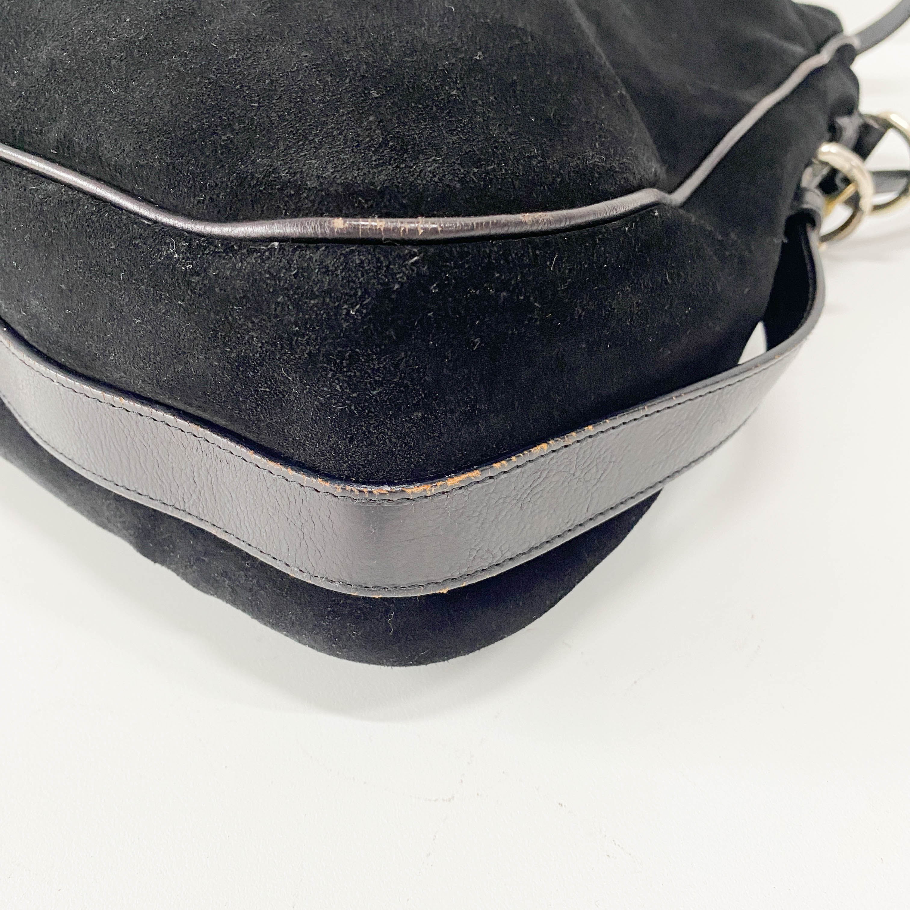 Mombasa Black Suede Shoulder Bag