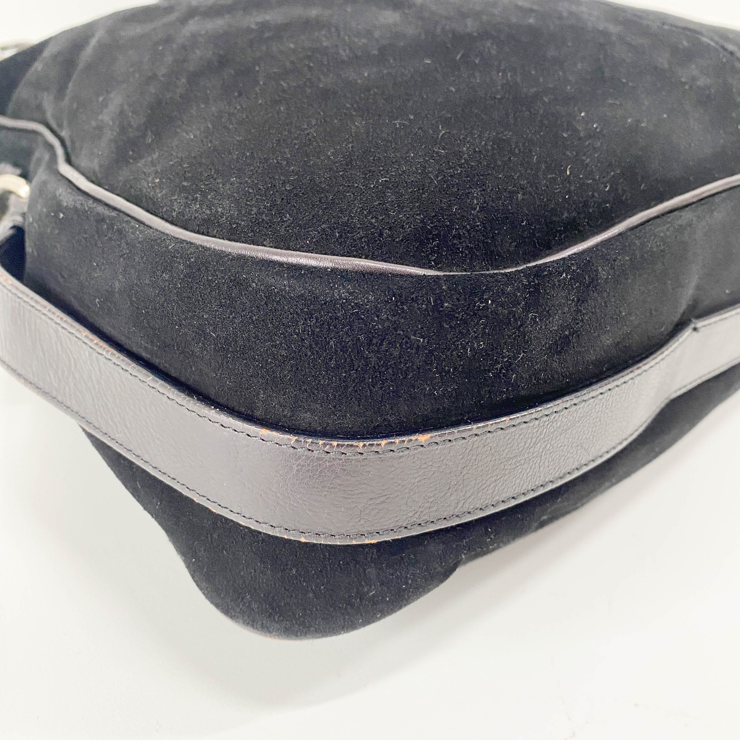 Mombasa Black Suede Shoulder Bag