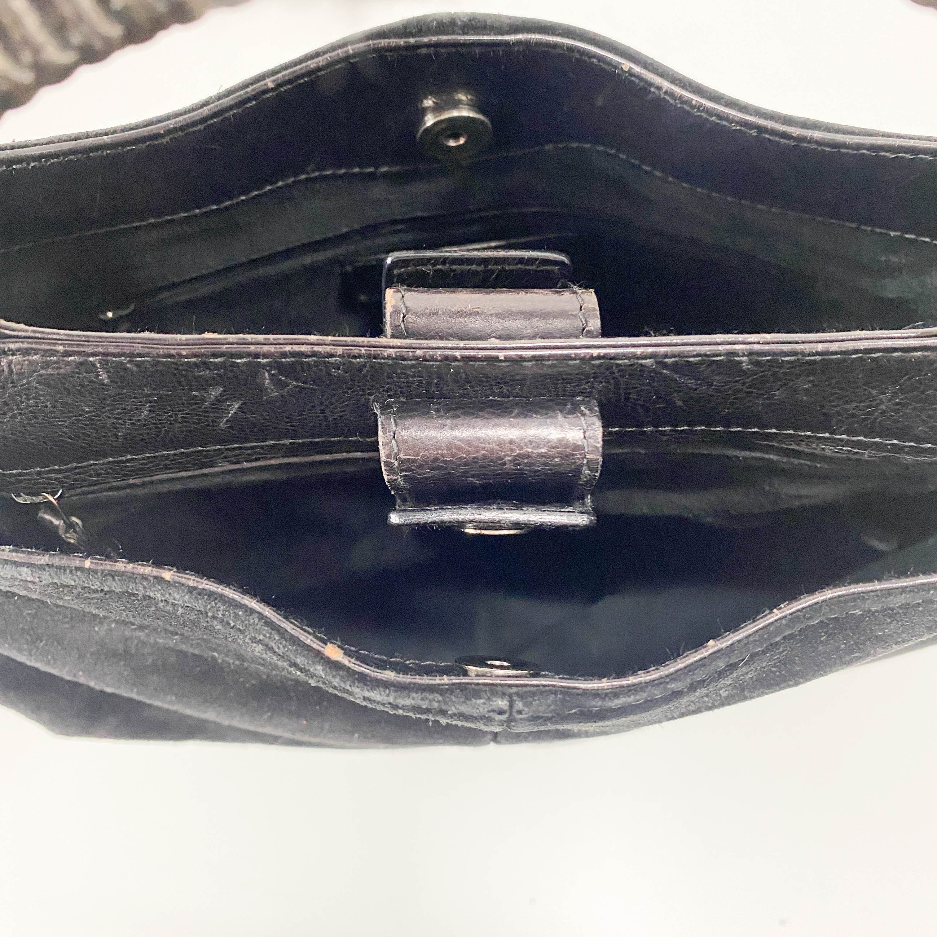 Mombasa Black Suede Shoulder Bag