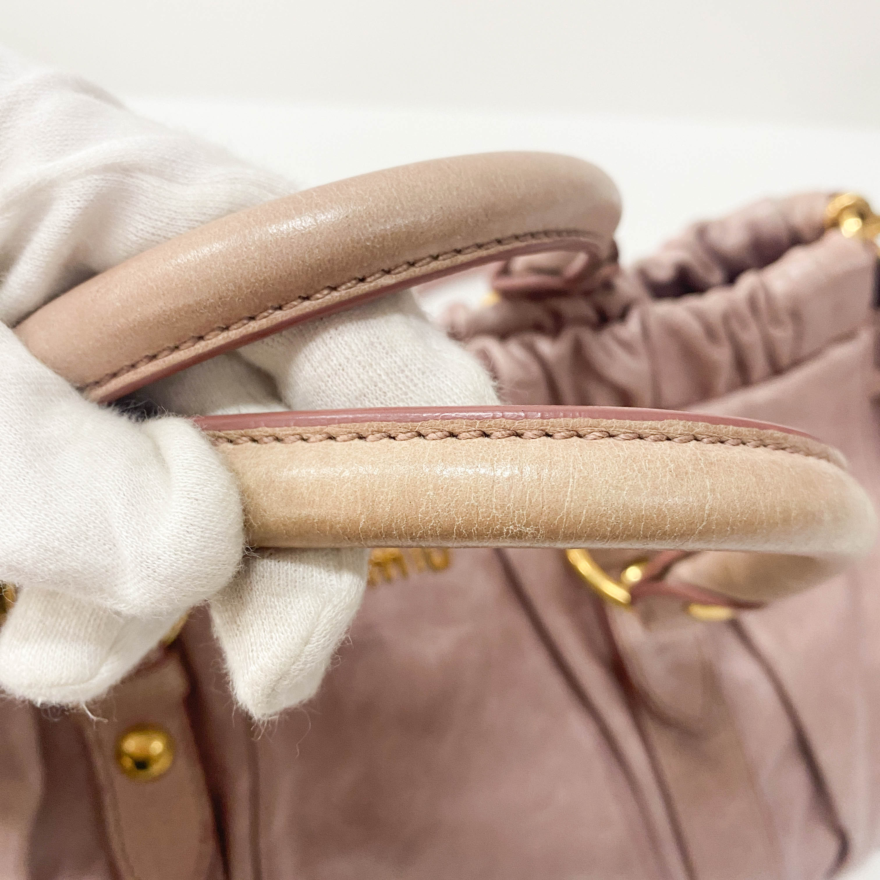 Vitello Pink Calfskin Leather Two Way Bag