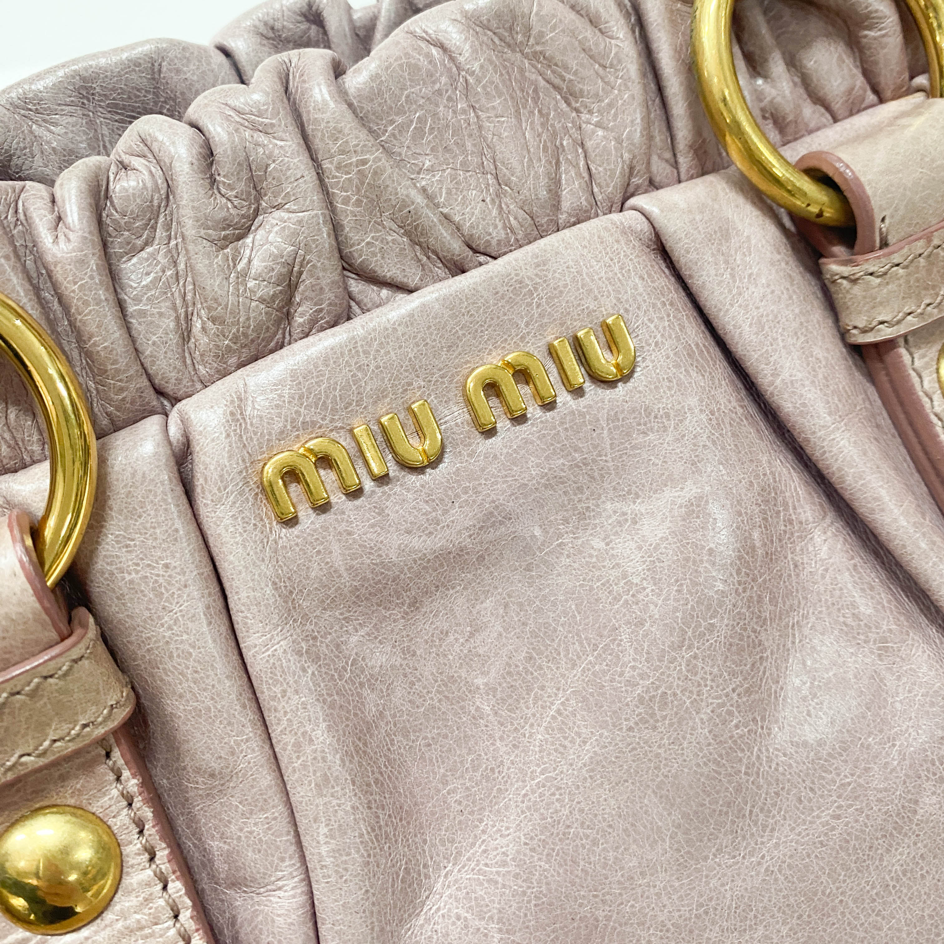 Vitello Pink Calfskin Leather Two Way Bag