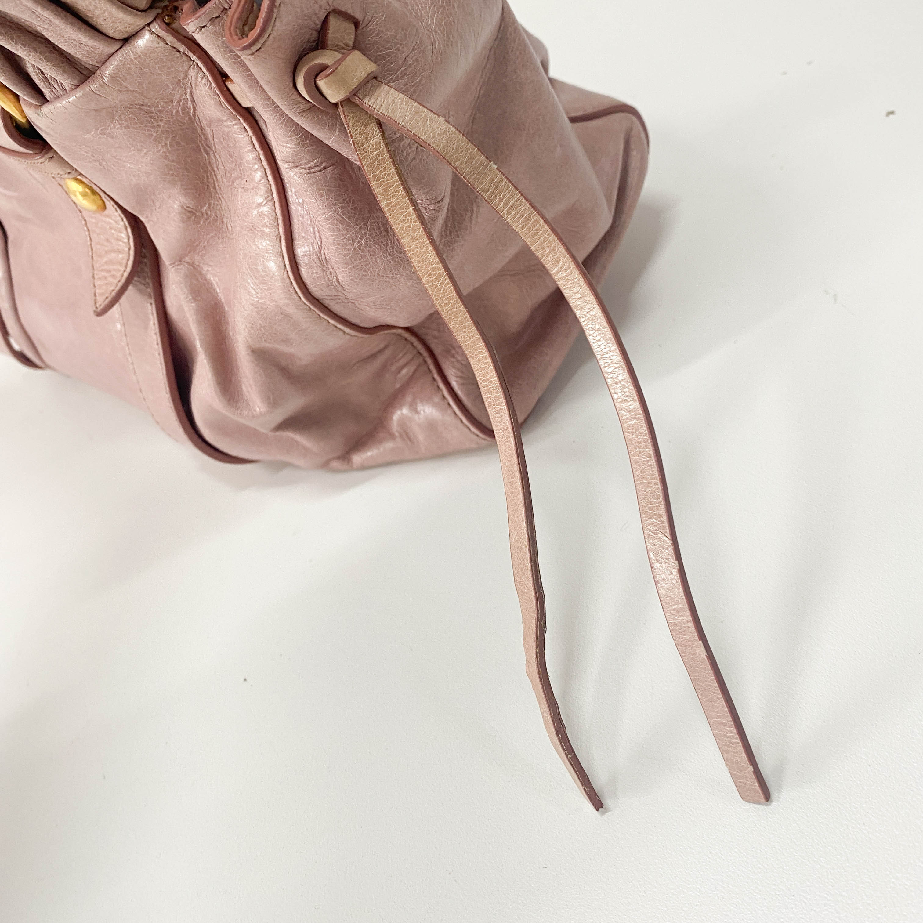 Vitello Pink Calfskin Leather Two Way Bag