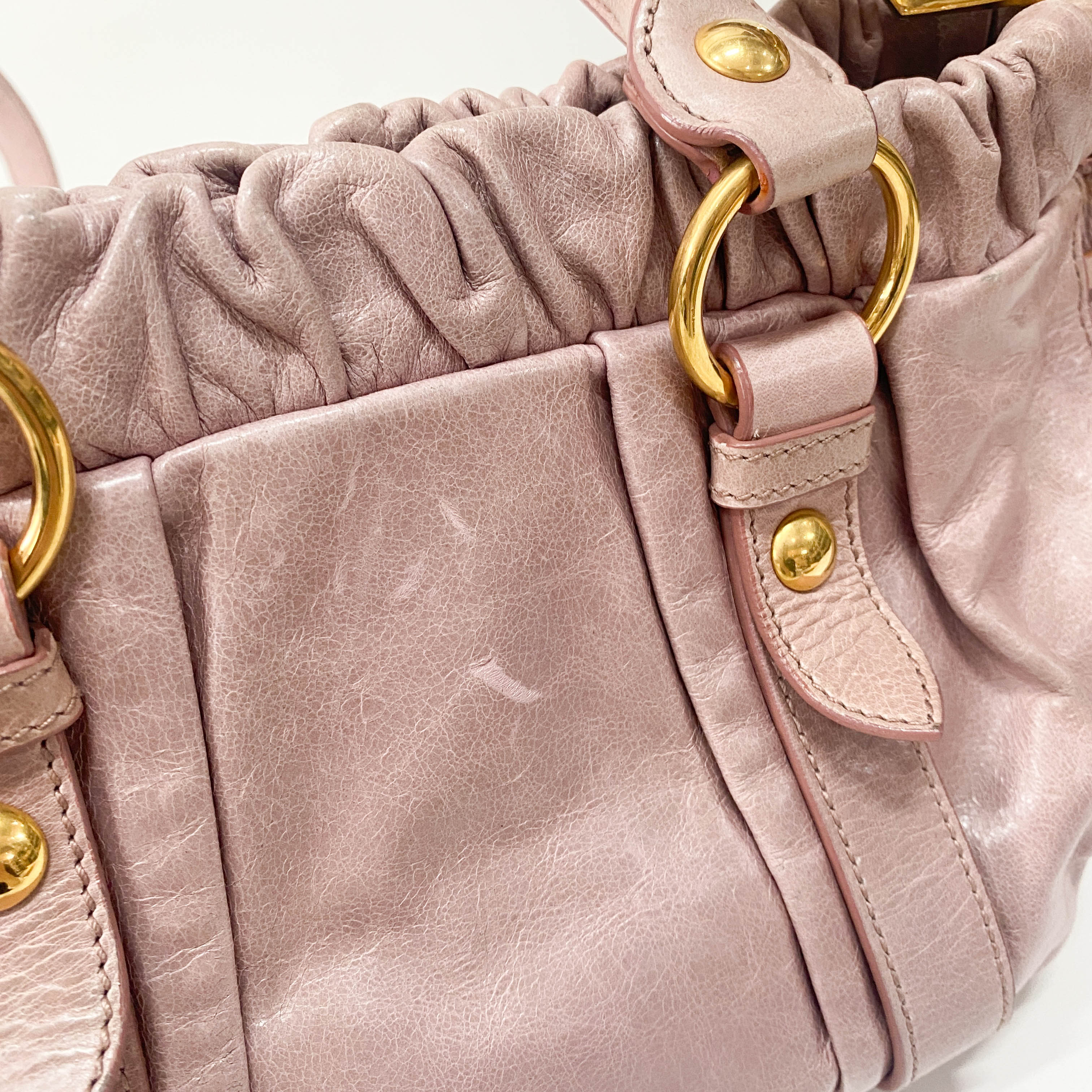 Vitello Pink Calfskin Leather Two Way Bag