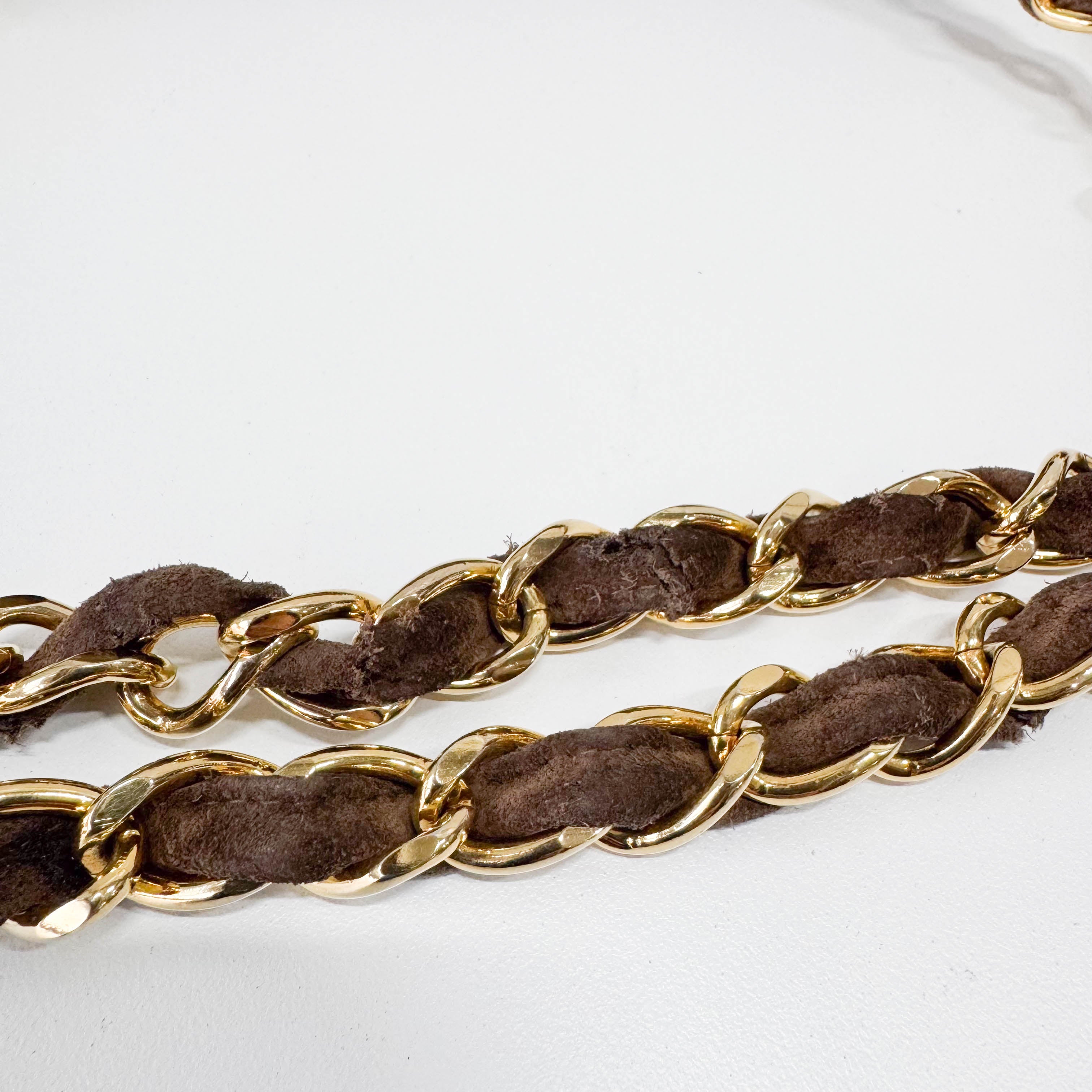 Matelassé  Brown Quilted Suede Tote Bag